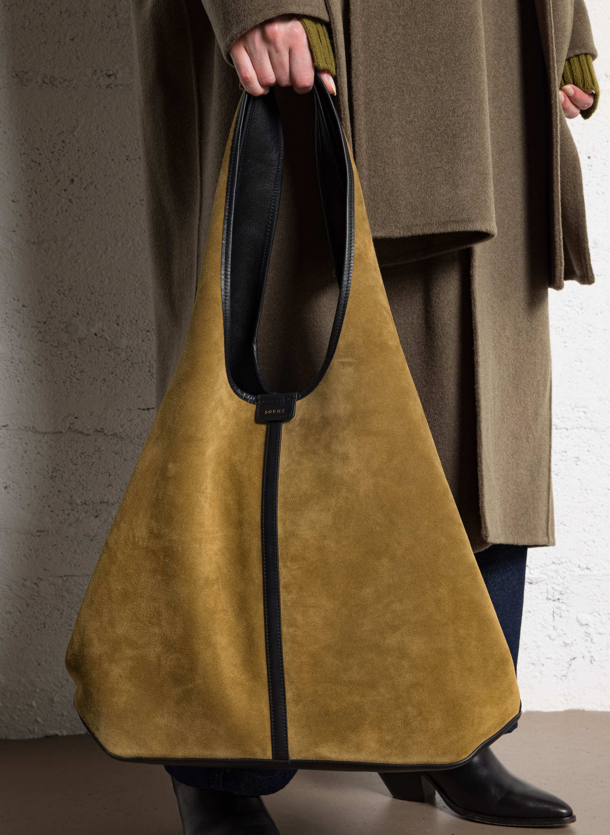 Leather tote bag SOEUR Brown