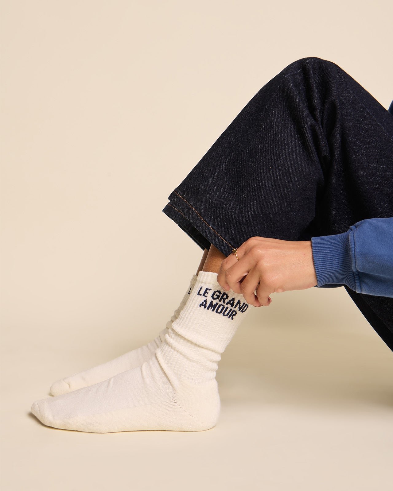 Les chaussettes le grand amour EMOI EMOI Blanc