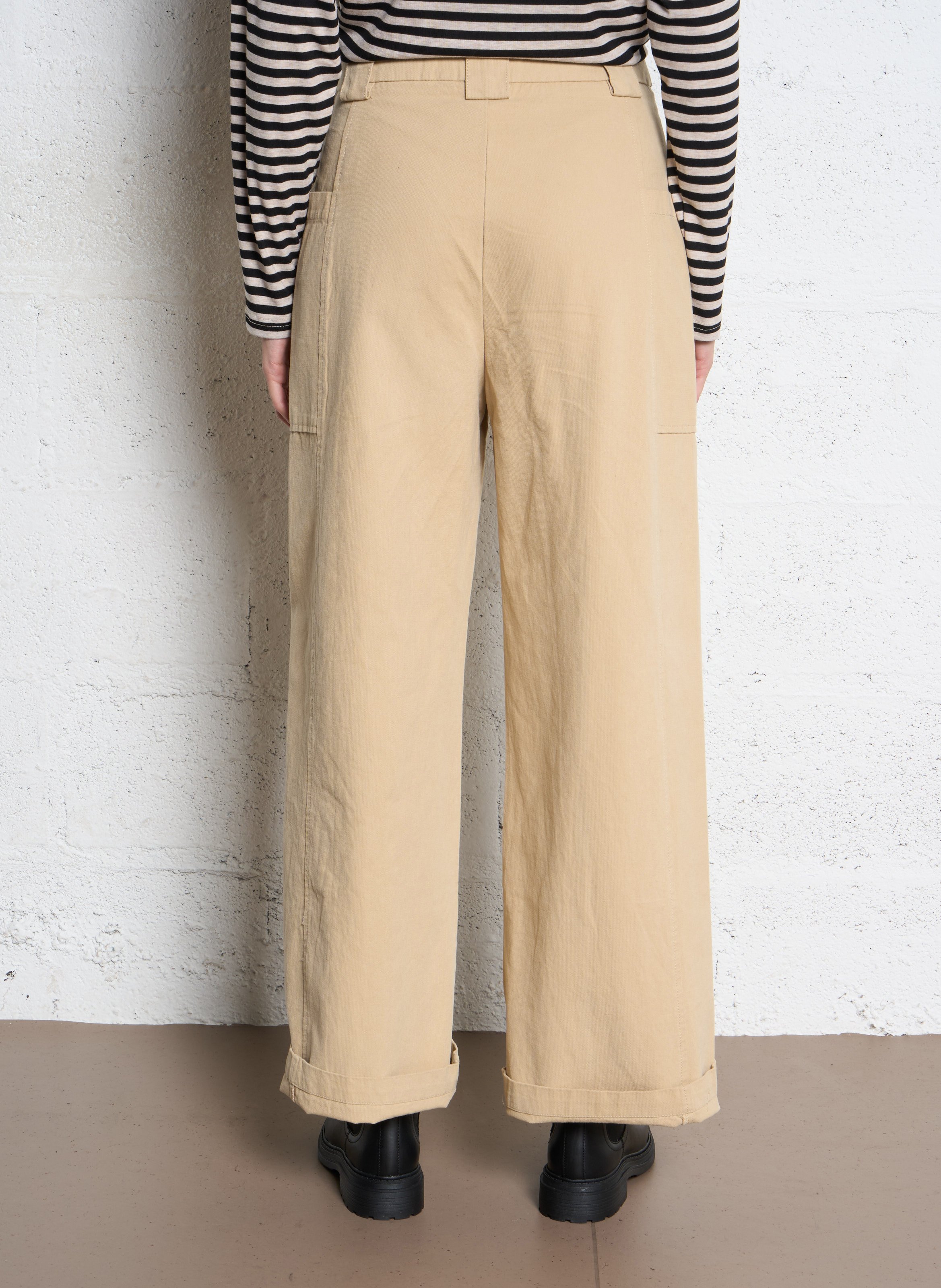 Weit geschnittene Taillenhose aus Baumwolle THE KORNER Weiss