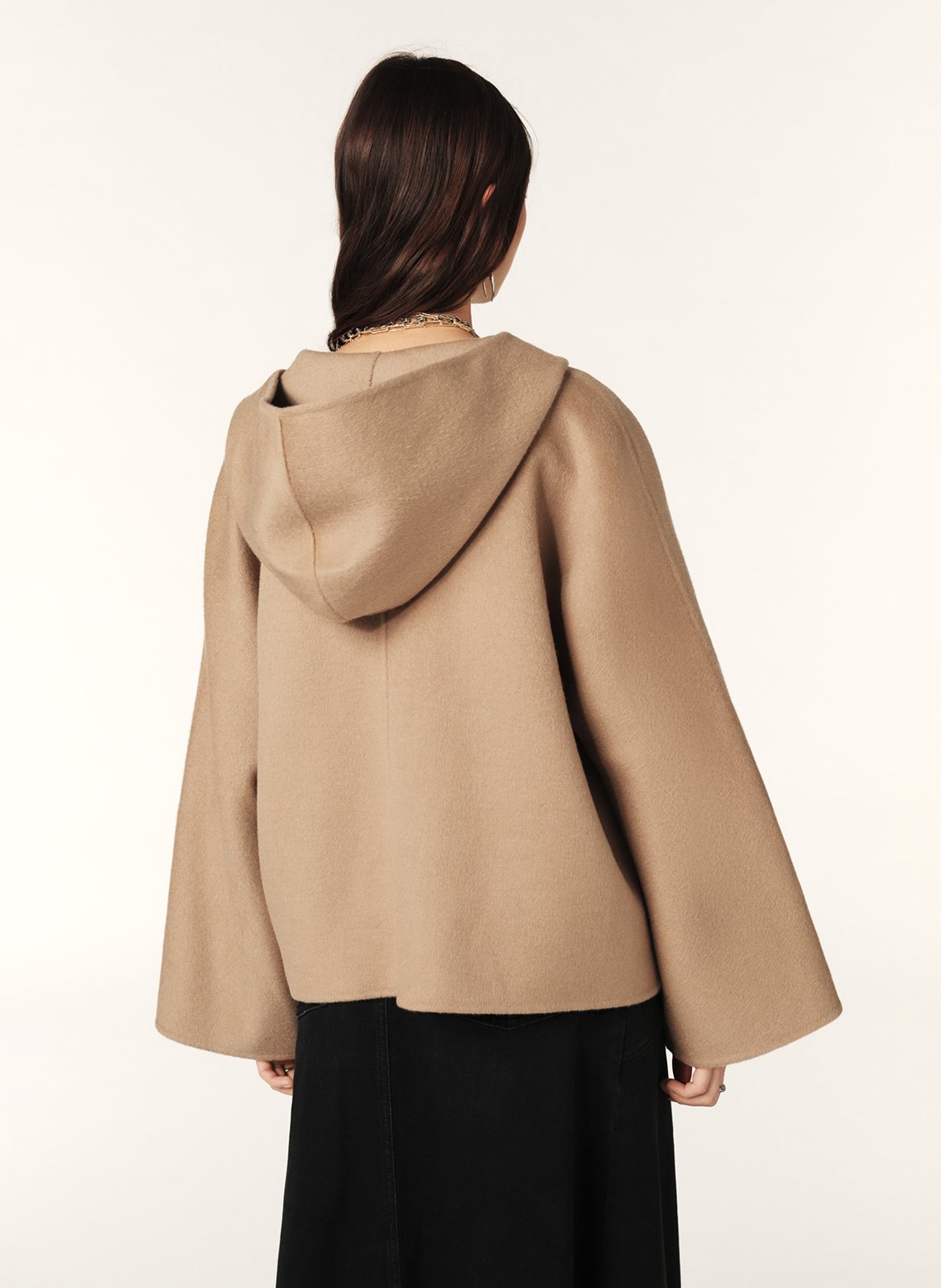 Manteau ample col montant en laine mélangée BA&SH Marron