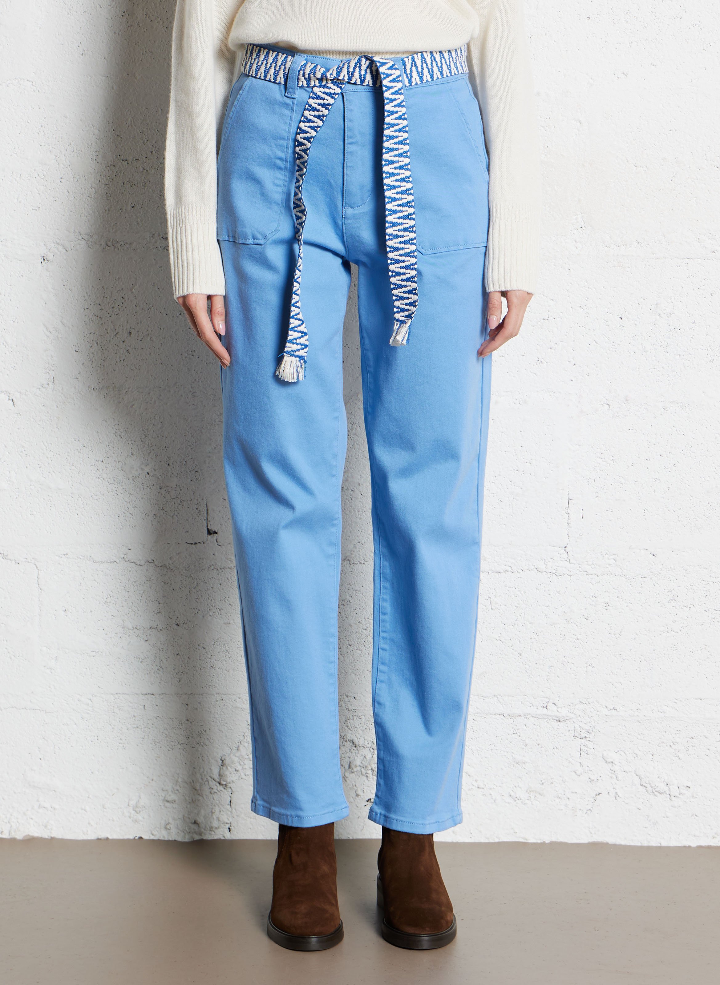 Straight-leg cotton velvet pants LA PETITE ETOILE