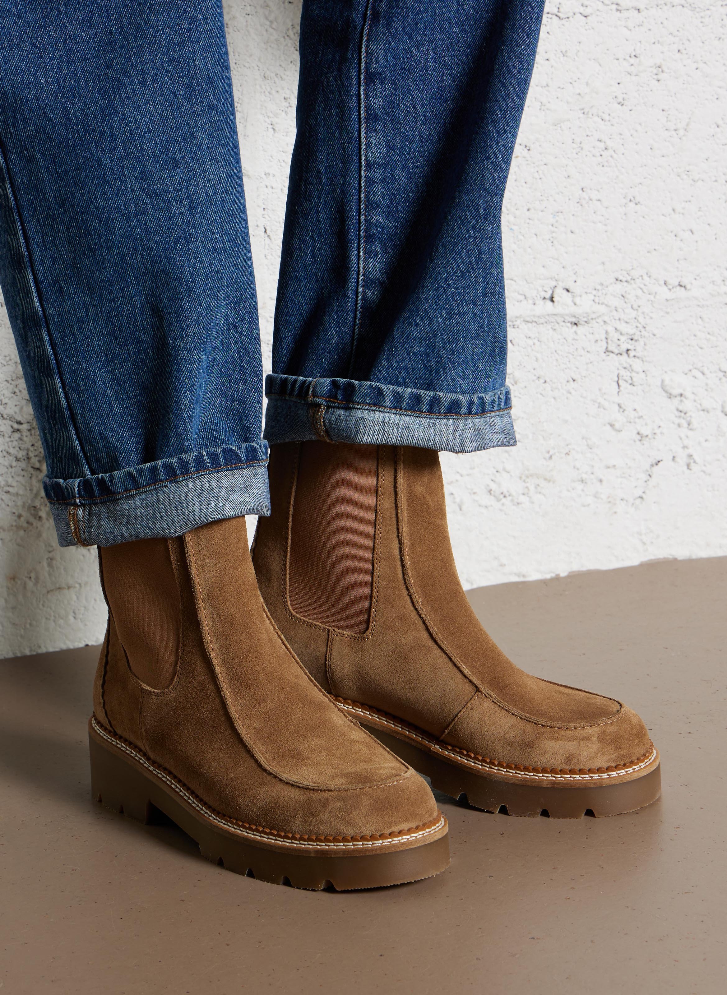 Bottines en cuir MELLOW YELLOW Beige