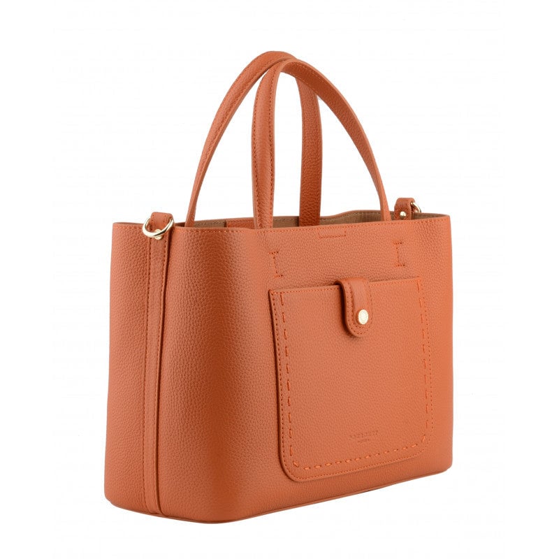 Handbag - cowhide leather POURCHET Orange