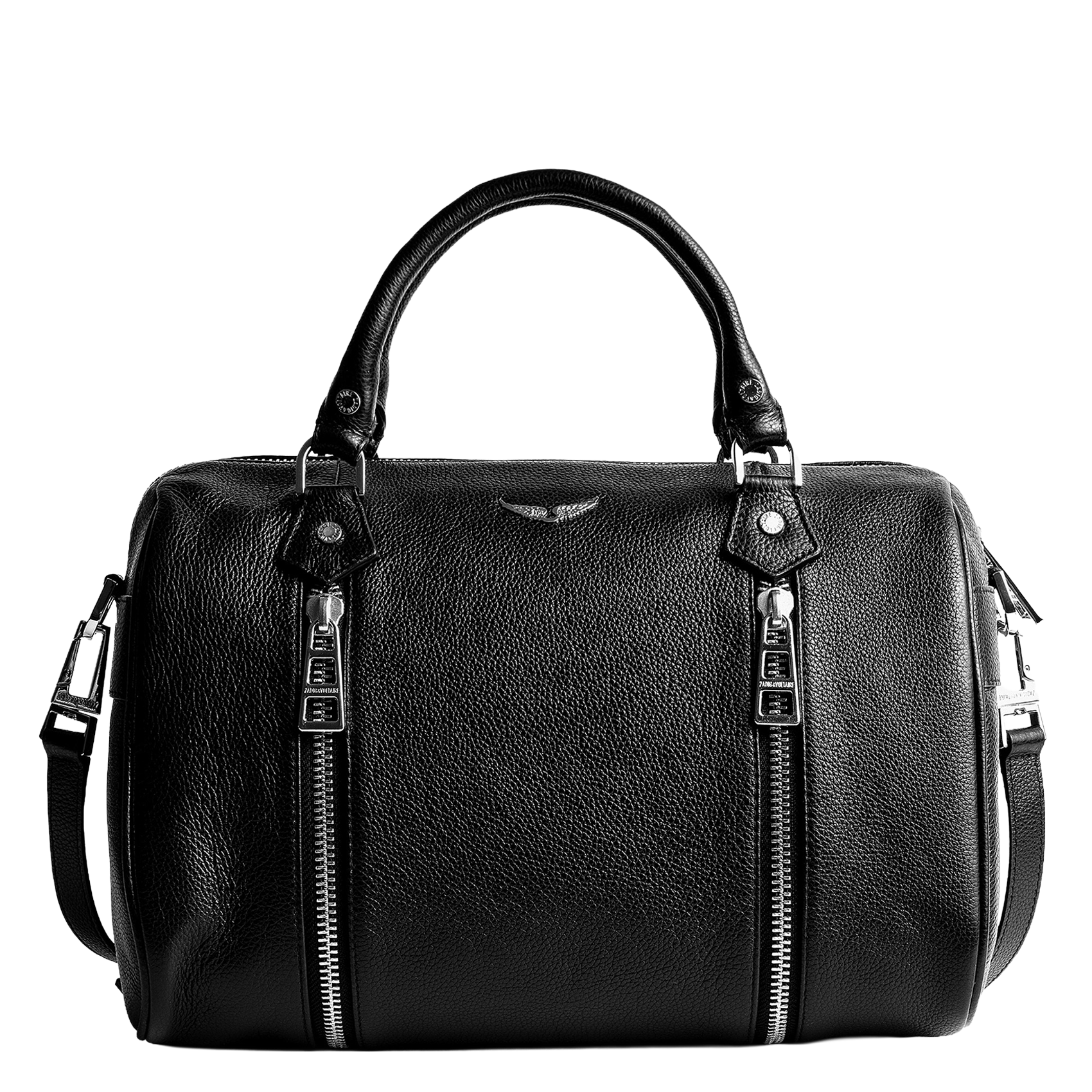 Sac rond zippé en cuir grainé ZADIG&VOLTAIRE Noir