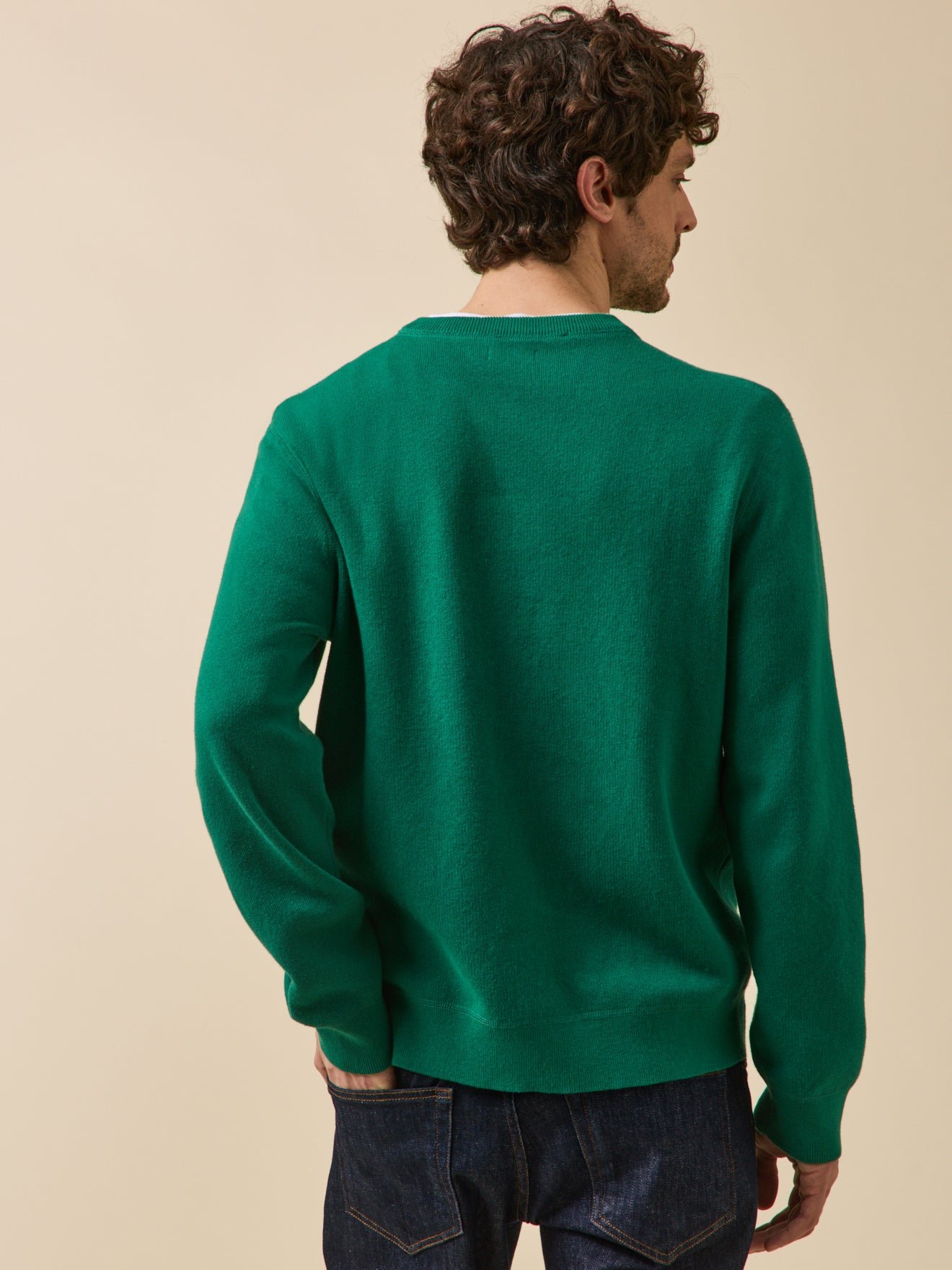 Pull effet sweat  coton cachemire CYRILLUS Vert