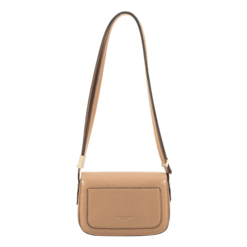 Crossbody bag in cowhide leather POURCHET Brown