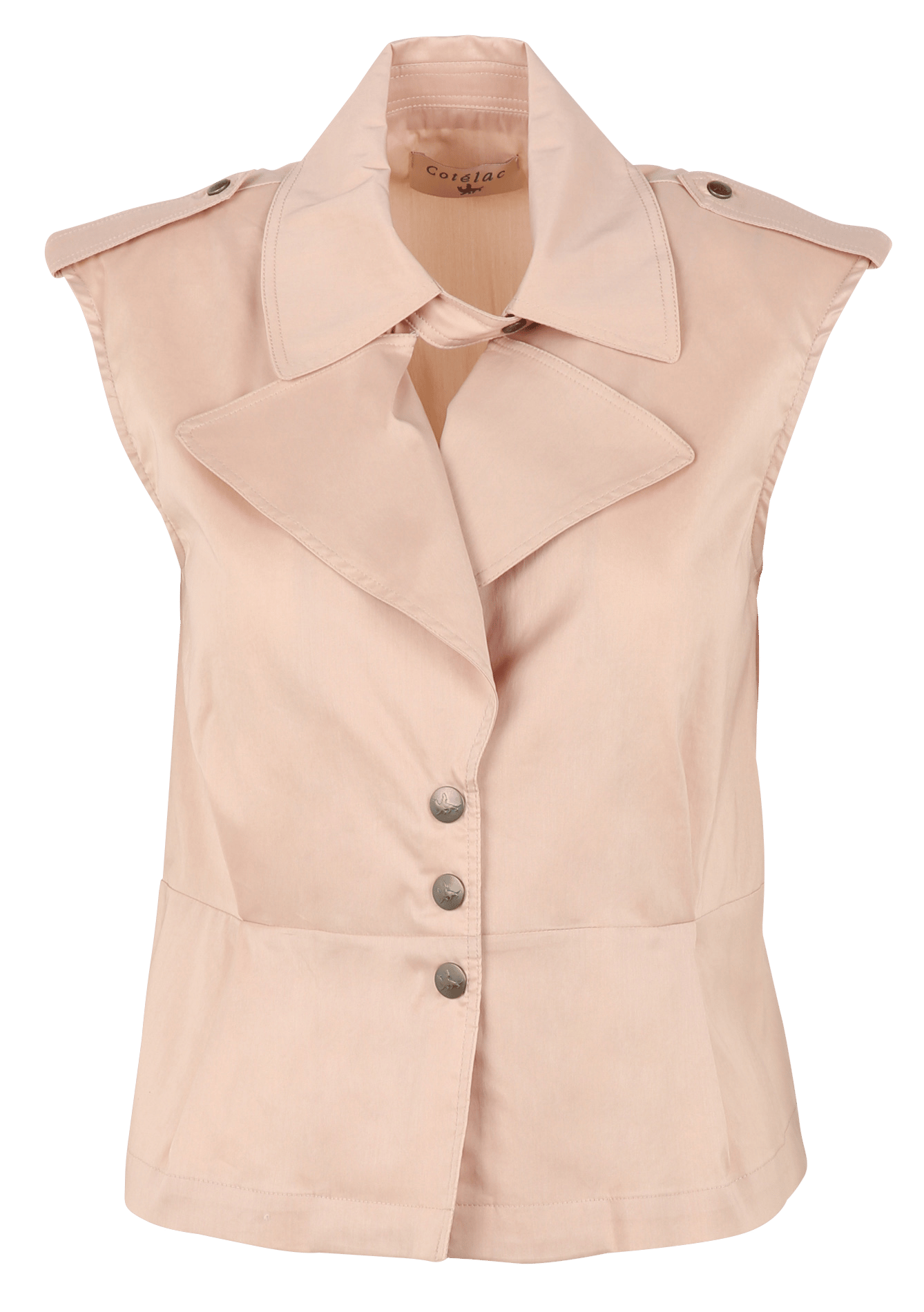 Chemise col tailleur en coton mélangé COTELAC Rose