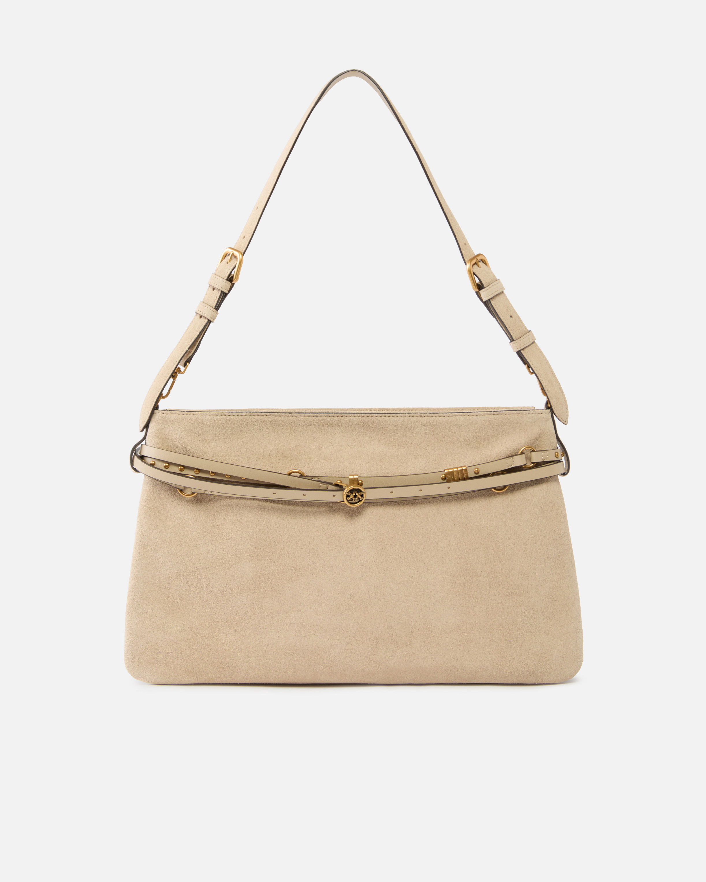 Grand sac porté épaule belt bag big en daim PINKO