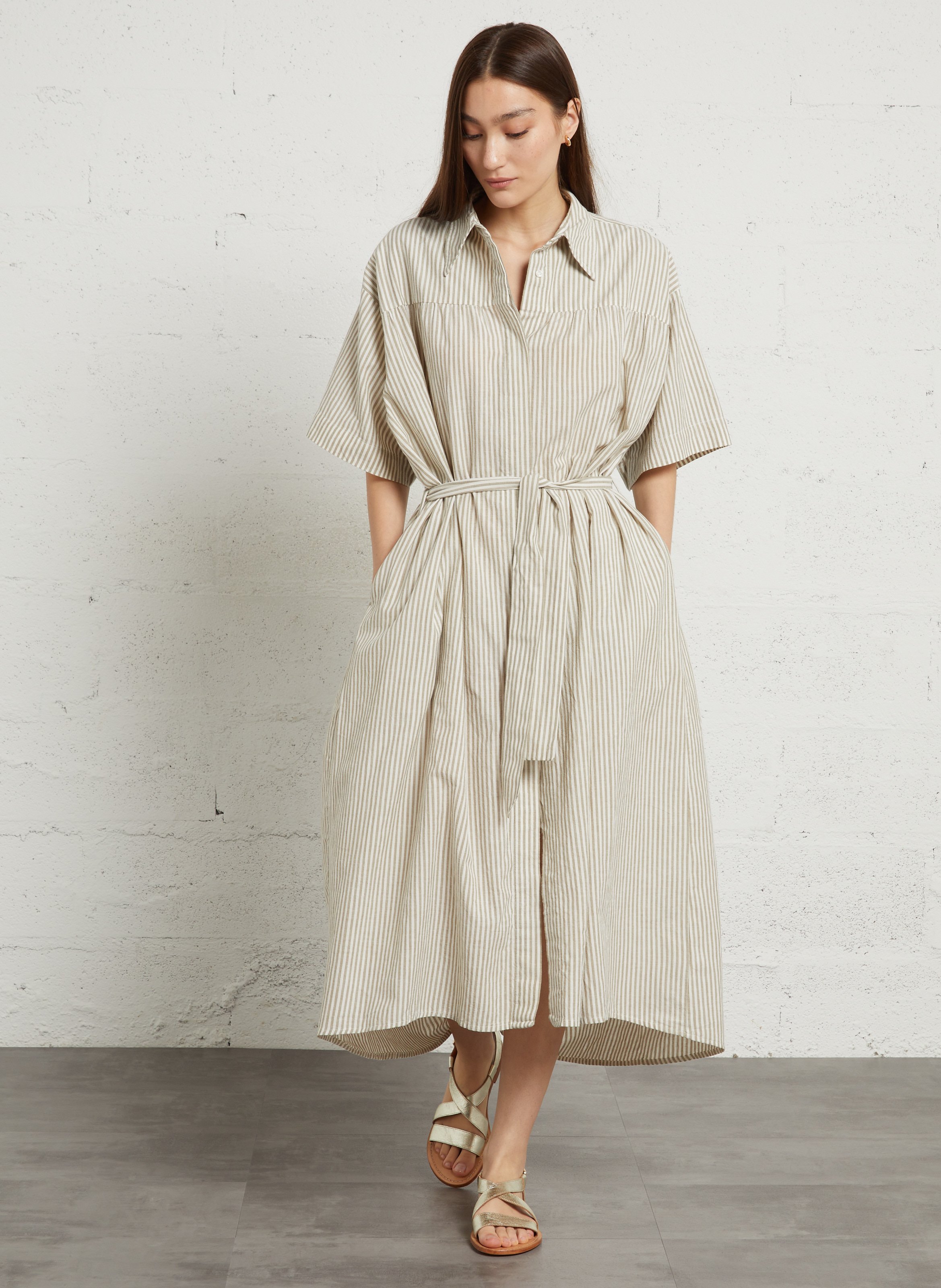 Aouda flat leather sandals MELLOW YELLOW Golden