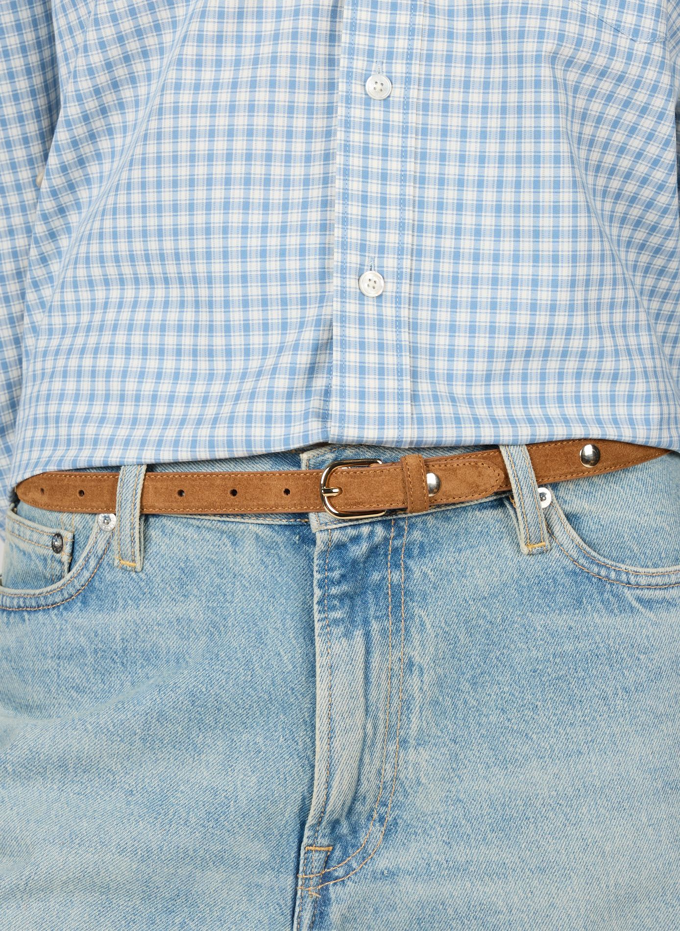 Ceinture en cuir velours SAISON 1865 Marron