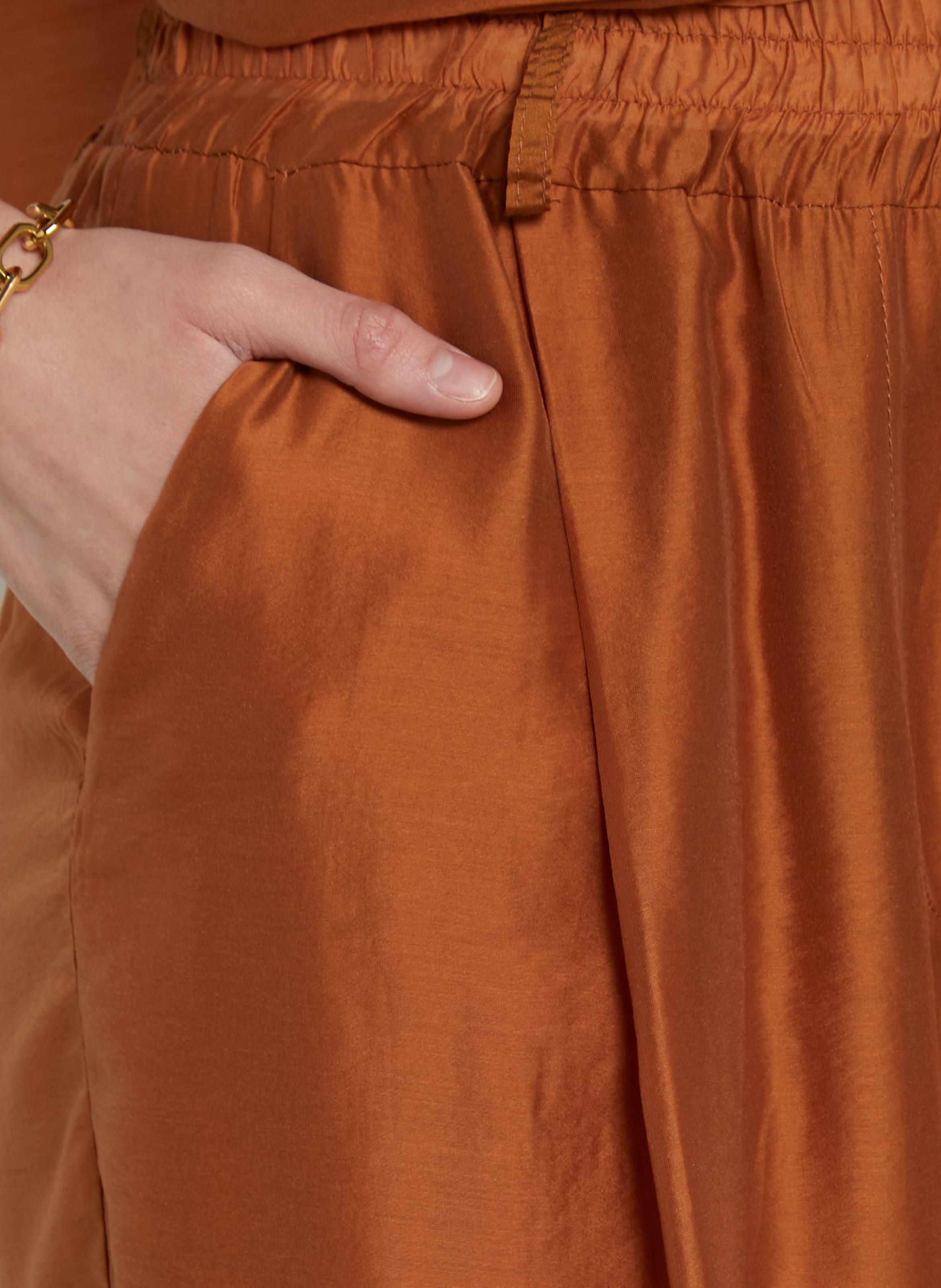 Fluid high-waisted wide-leg pants TINSELS Brown