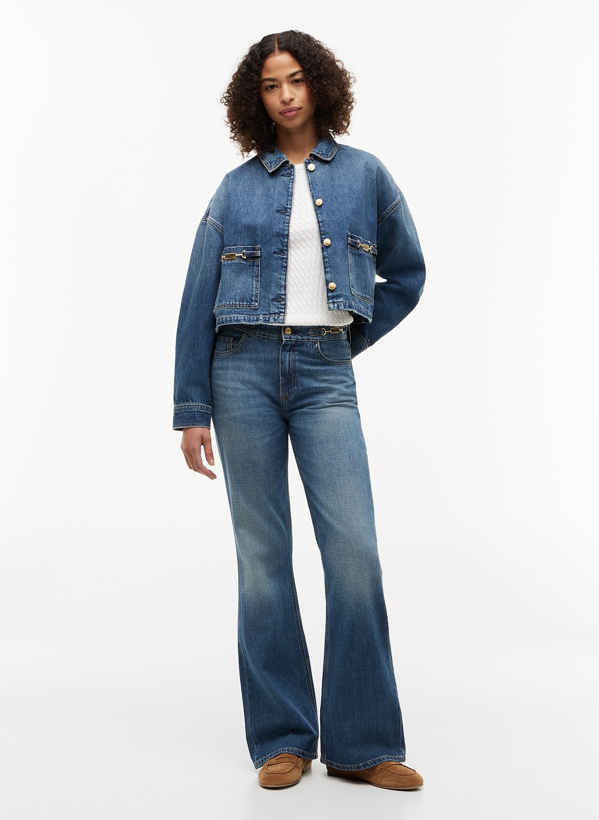 Straight denim jacket in cotton TOMMY HILFIGER Blue