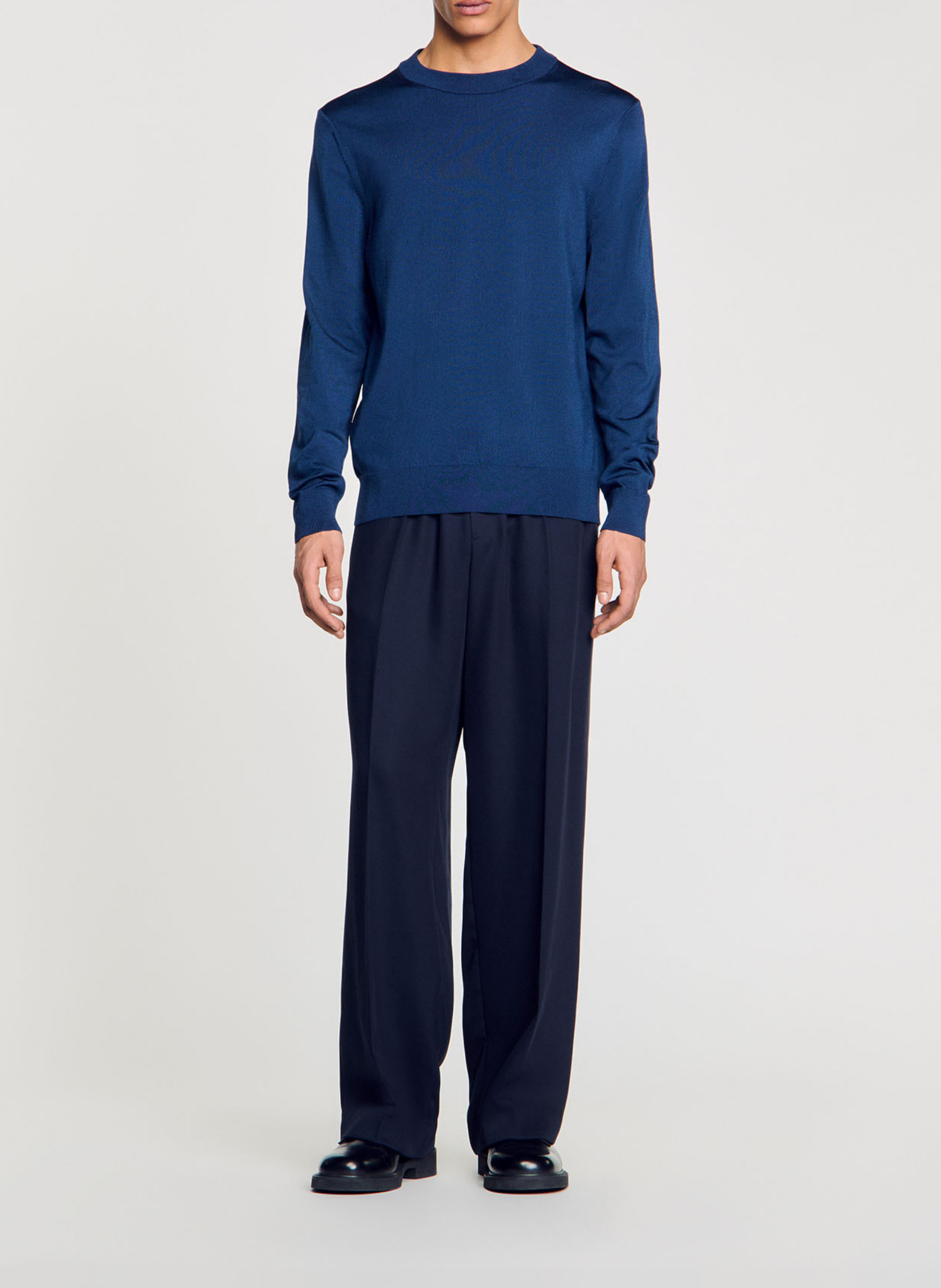 Fitted long-sleeve sweatshirt SANDRO Blue