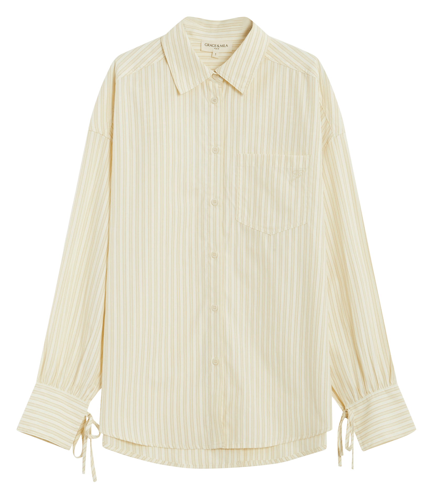 Chemise droite col classique imprimée GRACE ET MILA Jaune