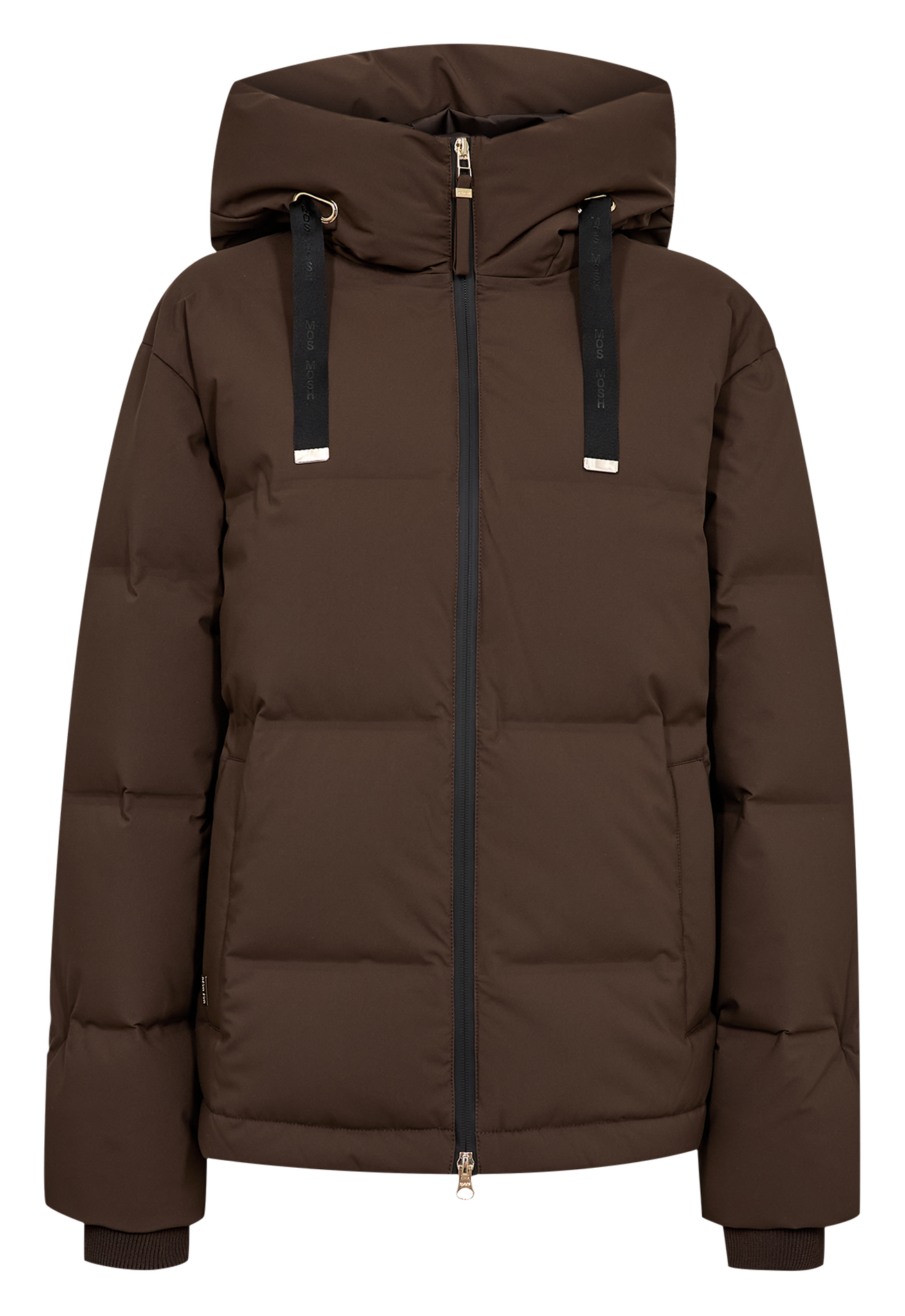 Zipped padded jacket with hood MOS MOSH Brown