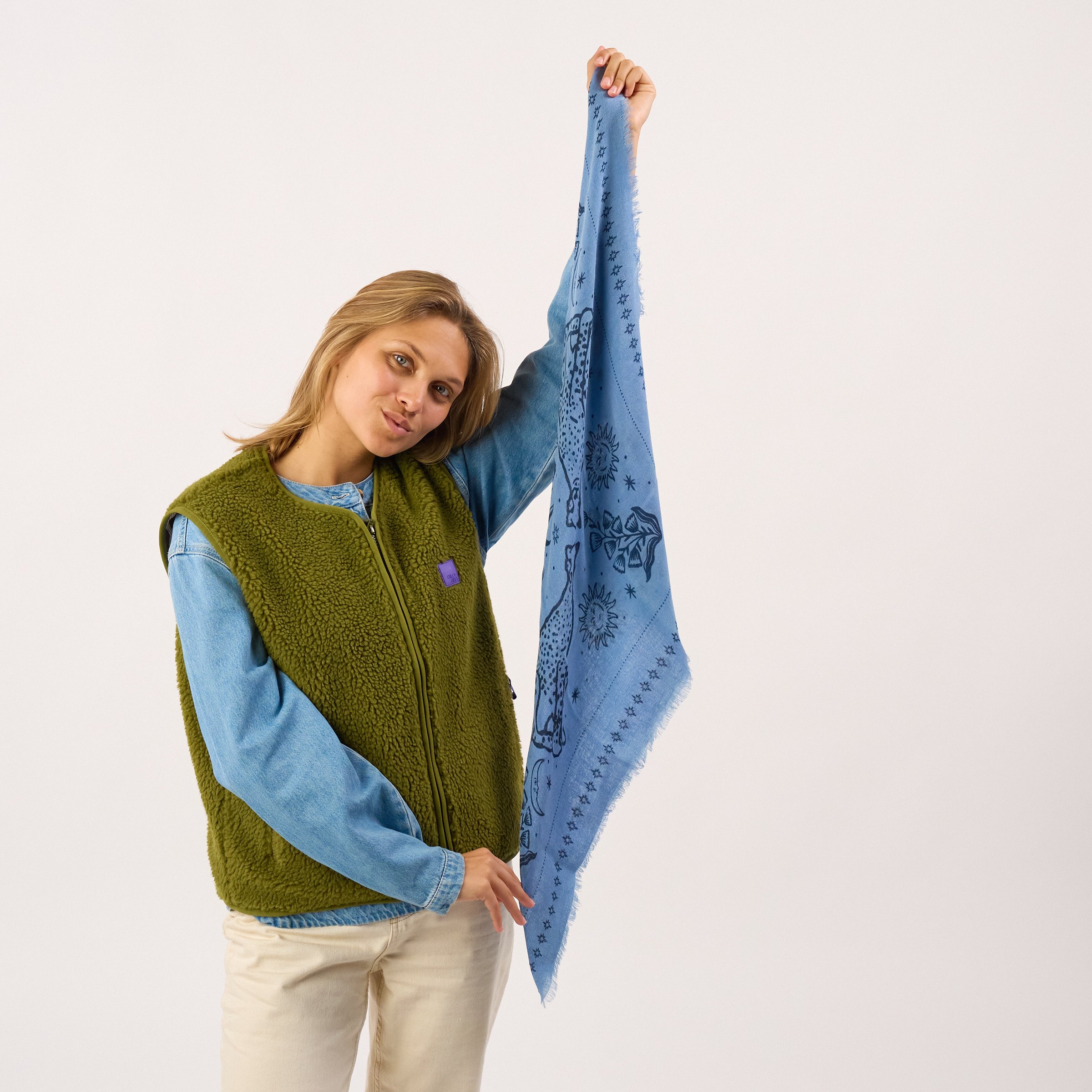 Small wool scarf alice | Blue BILLYBELT Women