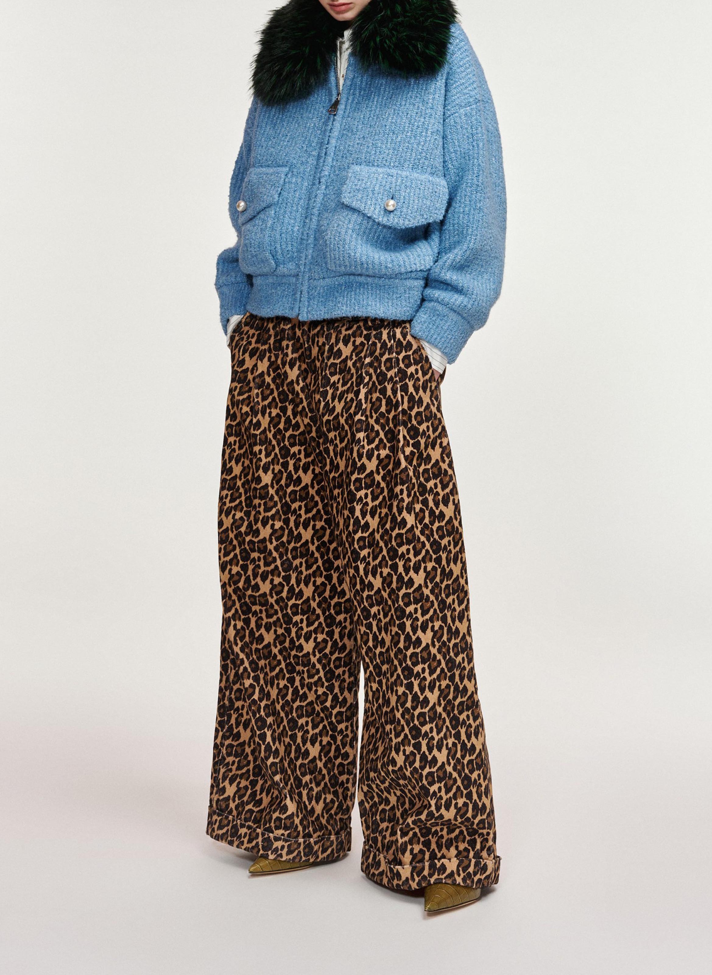 Oversized aviator jacket with removable collar | Blue ESSENTIEL ANTWERP Women