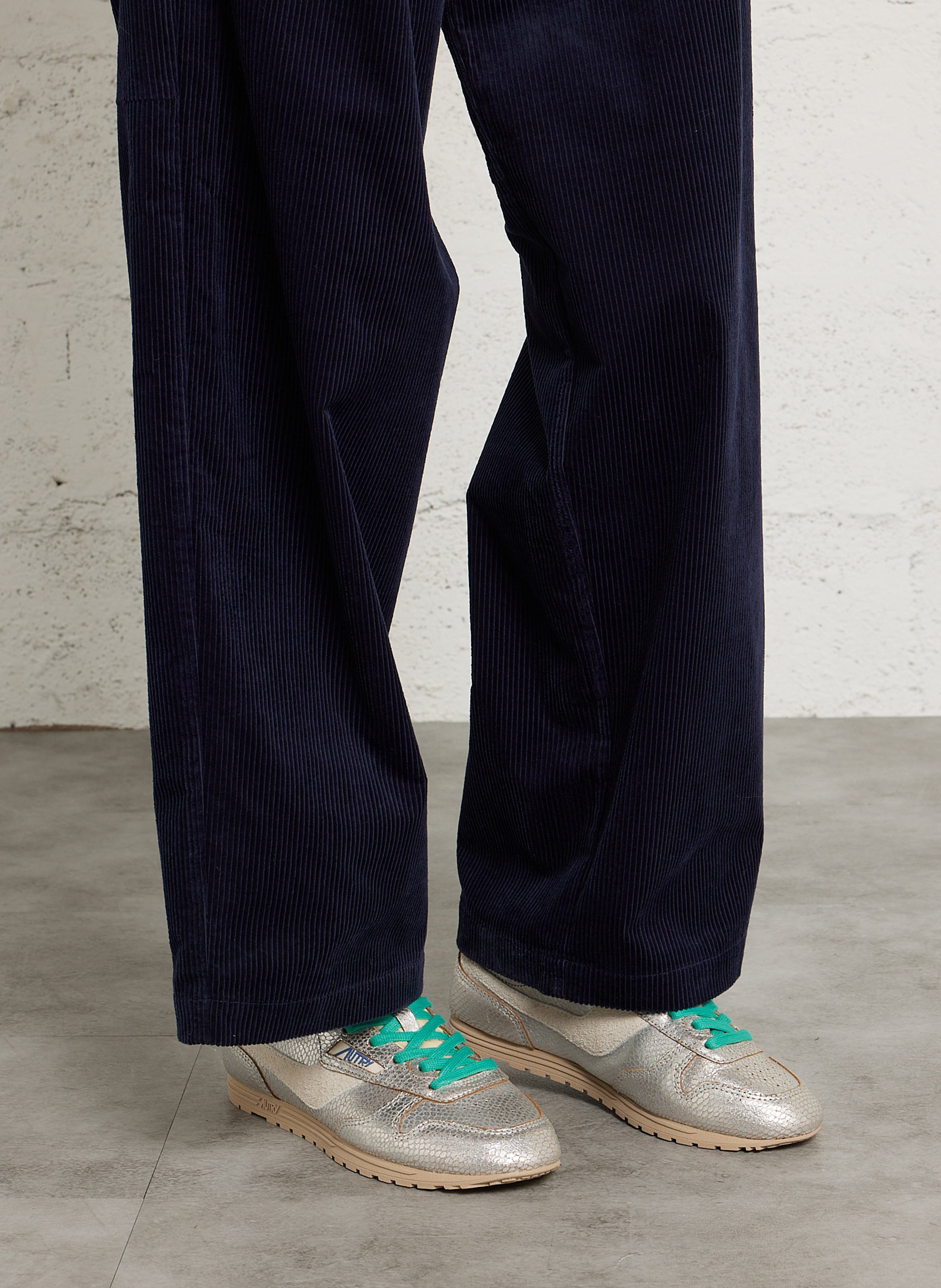 Baskets basses en cuir AUTRY Argent