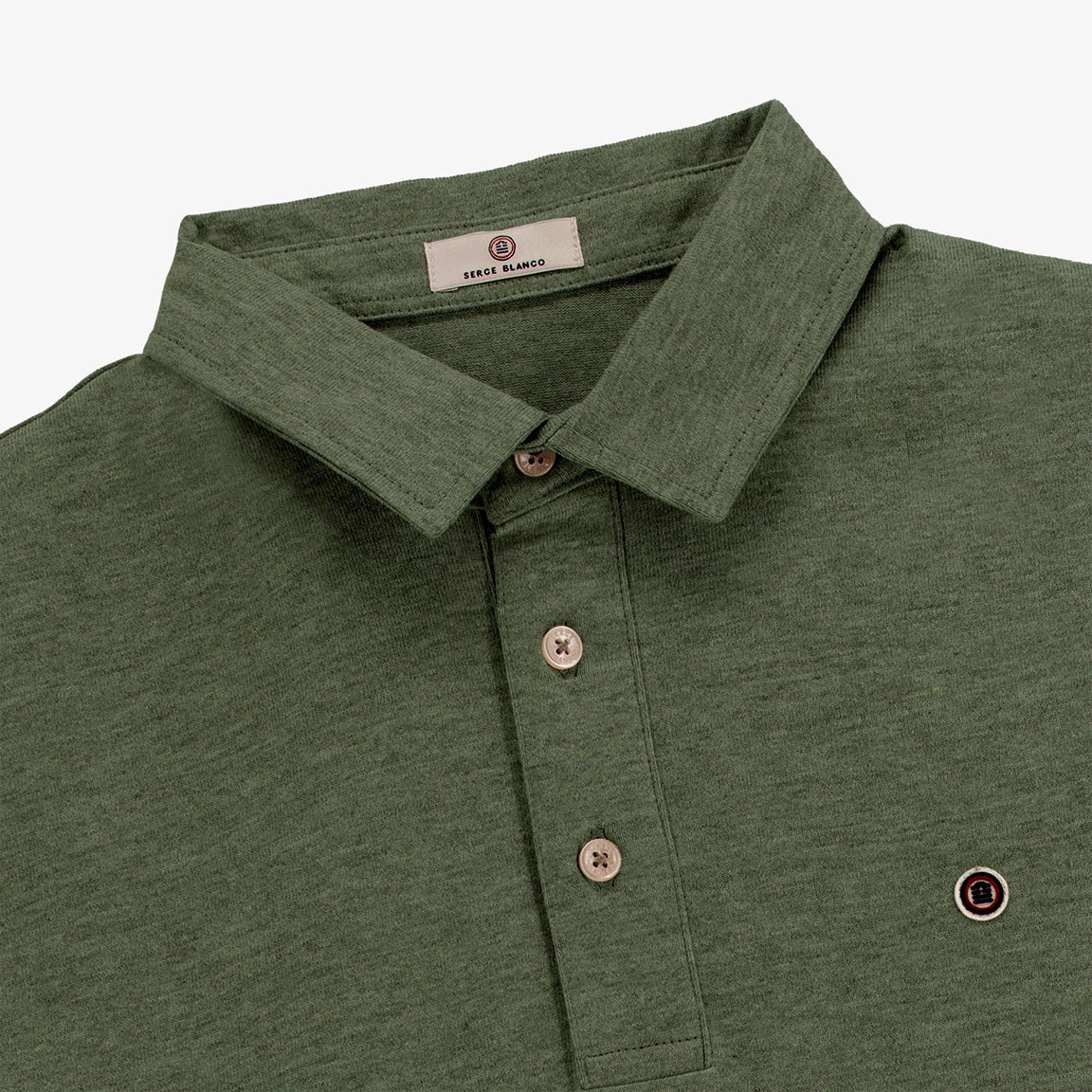 Short-sleeved polo shirt in cotton jersey SERGE BLANCO Green