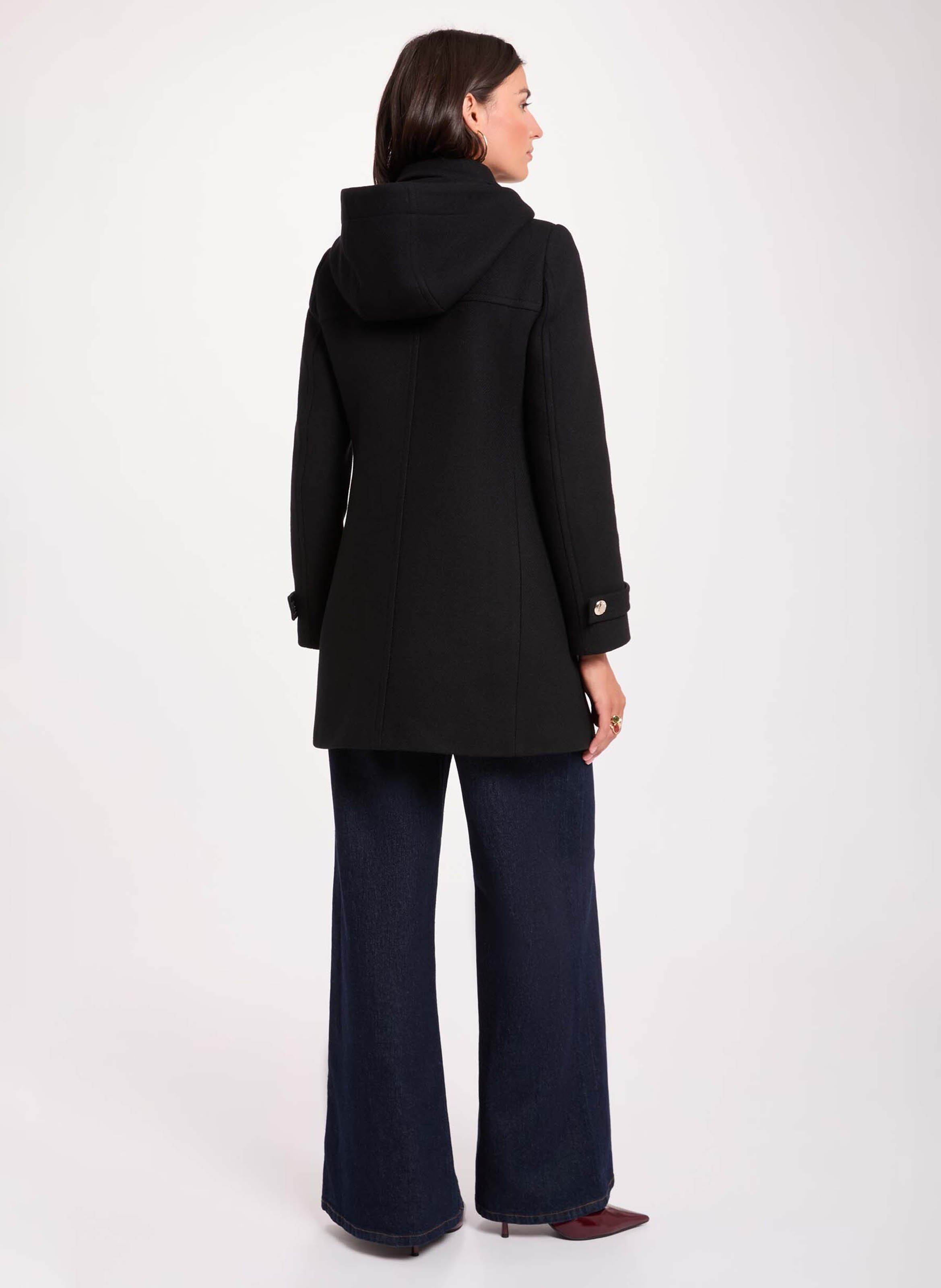 Straight mid-length wool-blend coat MORGAN Schwarz