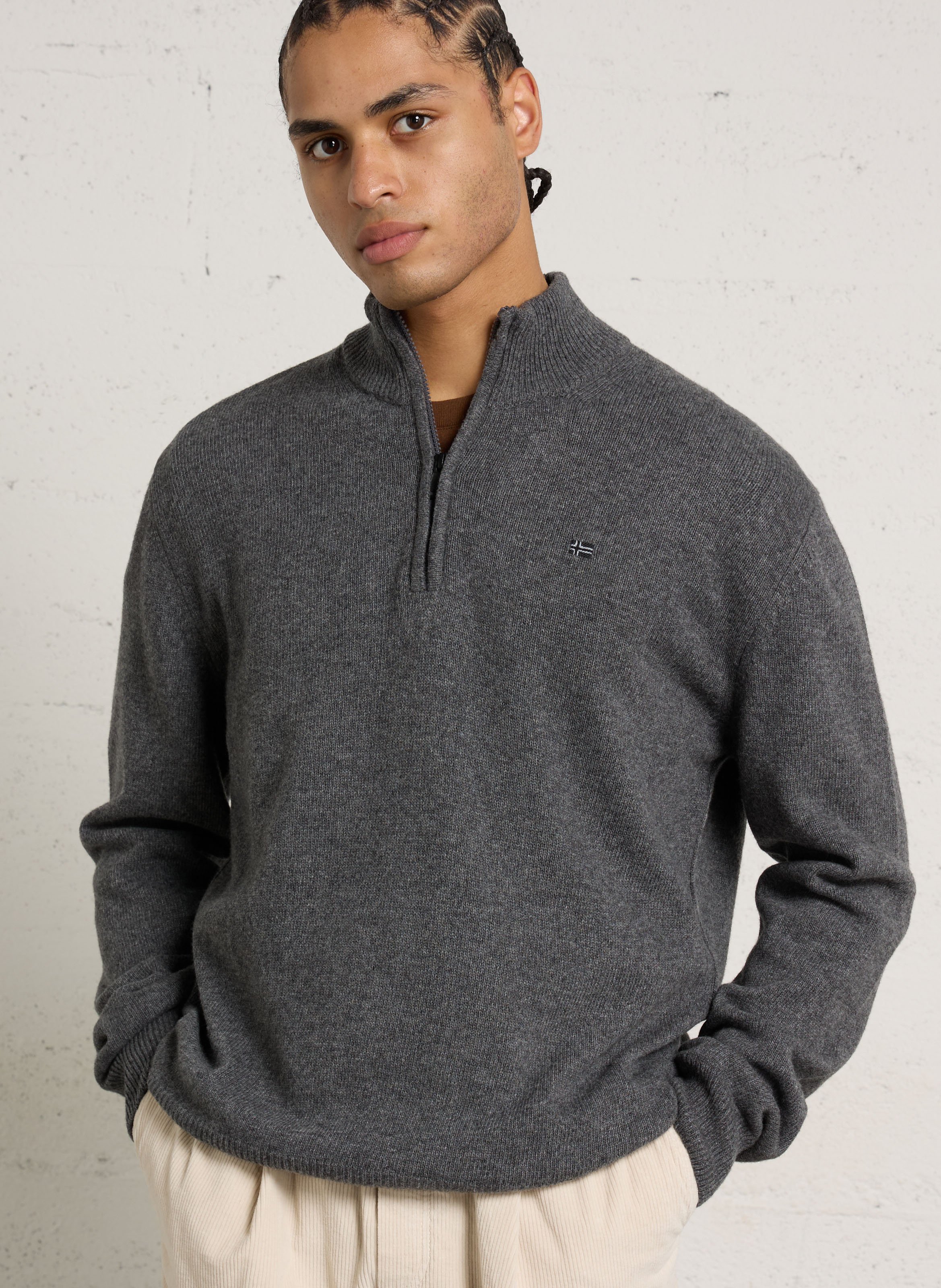 Pull droit en laine mélangée NAPAPIJRI