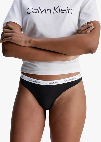 Pack Of 3 Cotton Thongs Black Calvin Klein Underwear - Women
