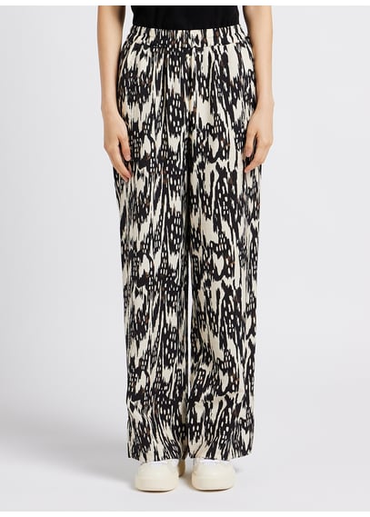 Printed Wide-leg Pants Sandshell Object - Women - 23042475-13-0907 TCX ...