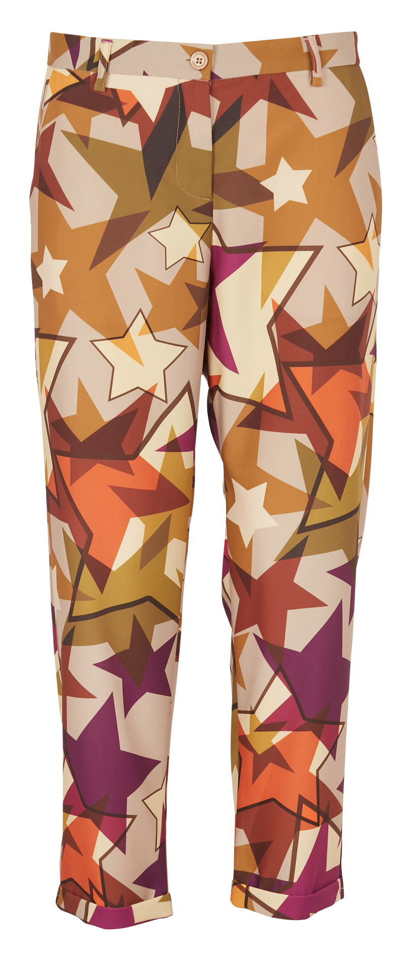Printed high-waisted carrot trousers IMPERIAL Beige