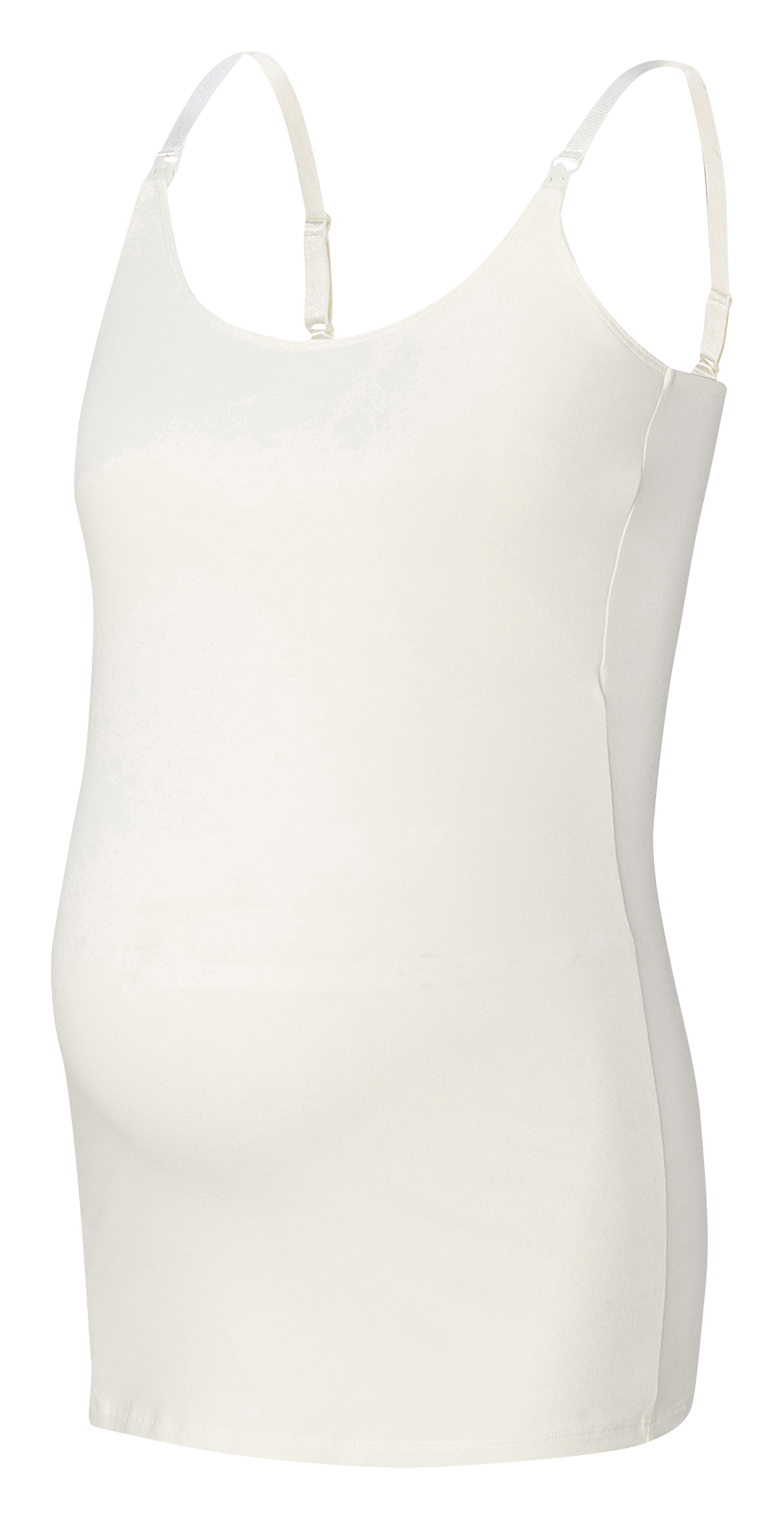 Stretch organic cotton nursing tank top NOPPIES White