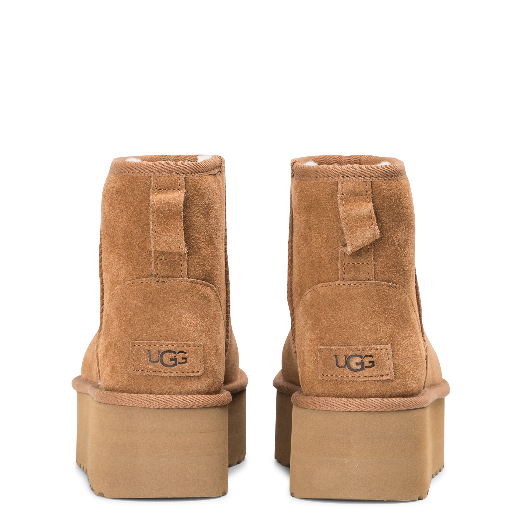 Bottines compensées en cuir velours UGG Marron