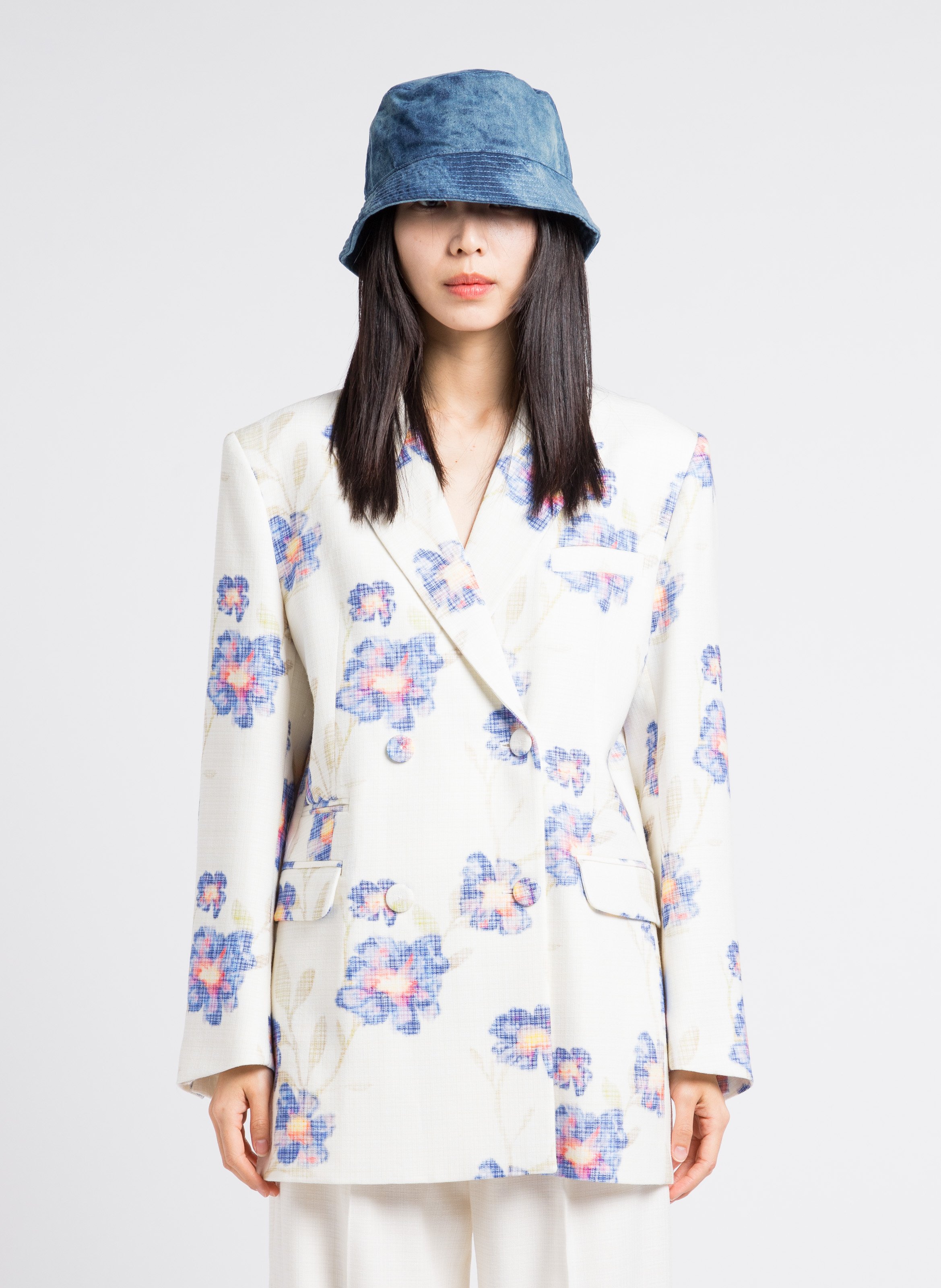 Veste de tailleur ajustée en laine vierge mélangée MARGAUX LONNBERG