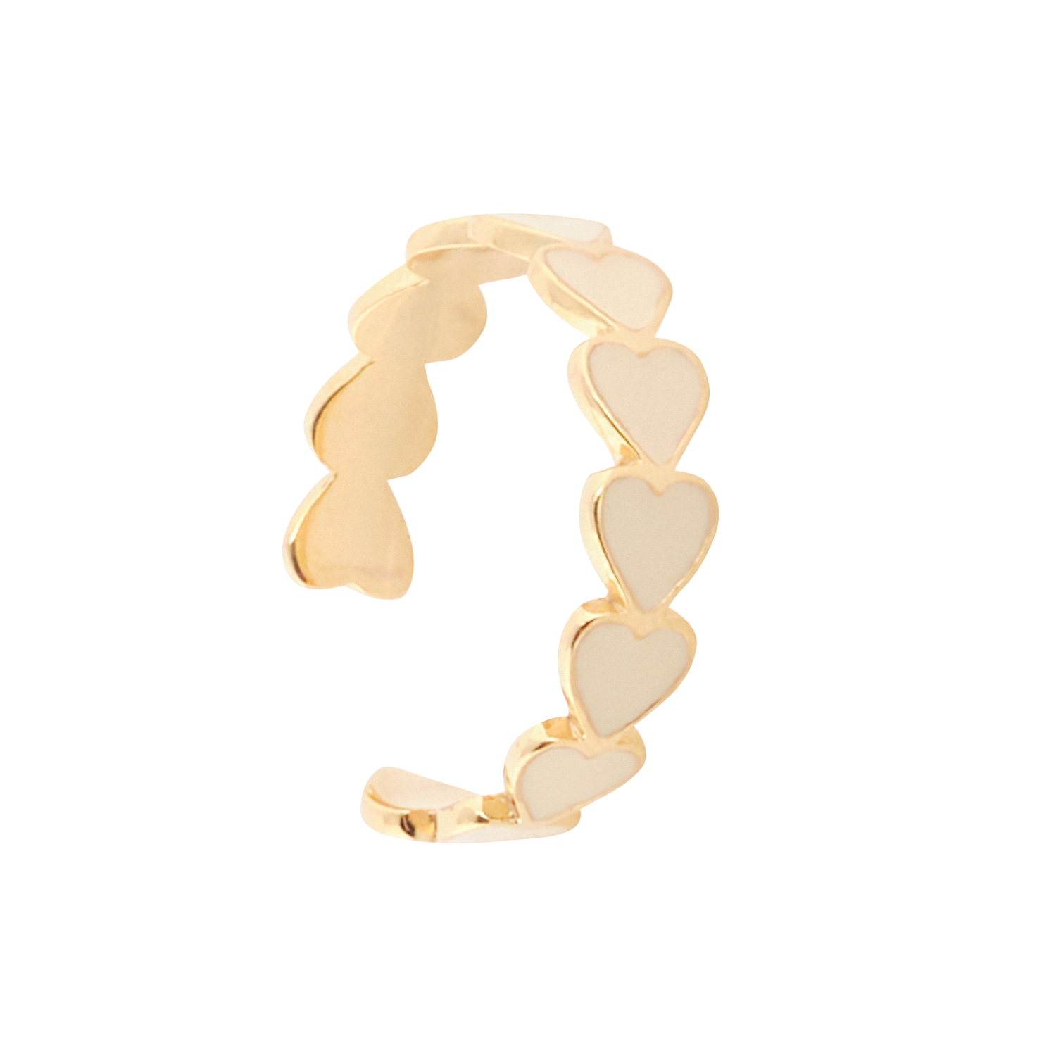 Anillo abierto de latón con motivo de corazón FEEKA