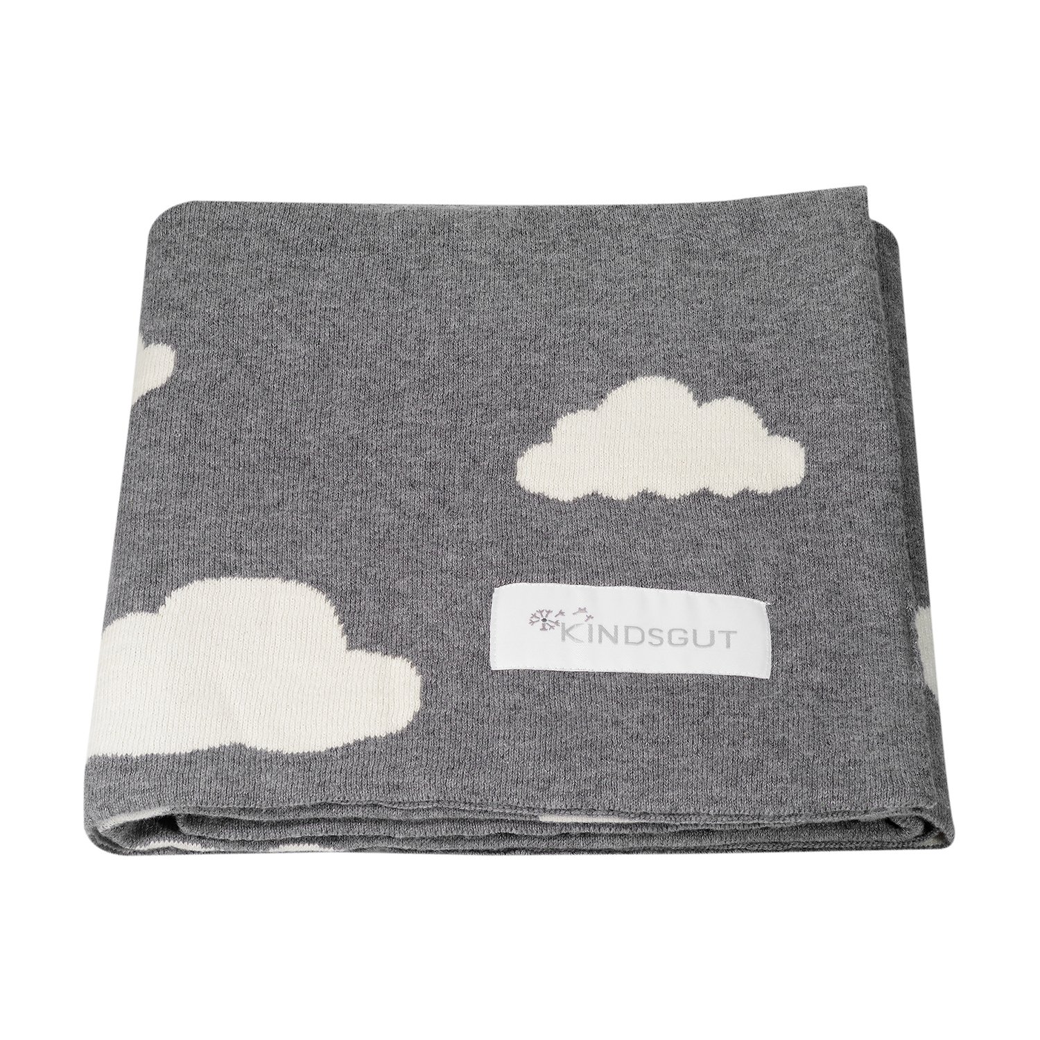 Ultra-soft knitted baby blanket - 100% cotton KINDSGUT Grey