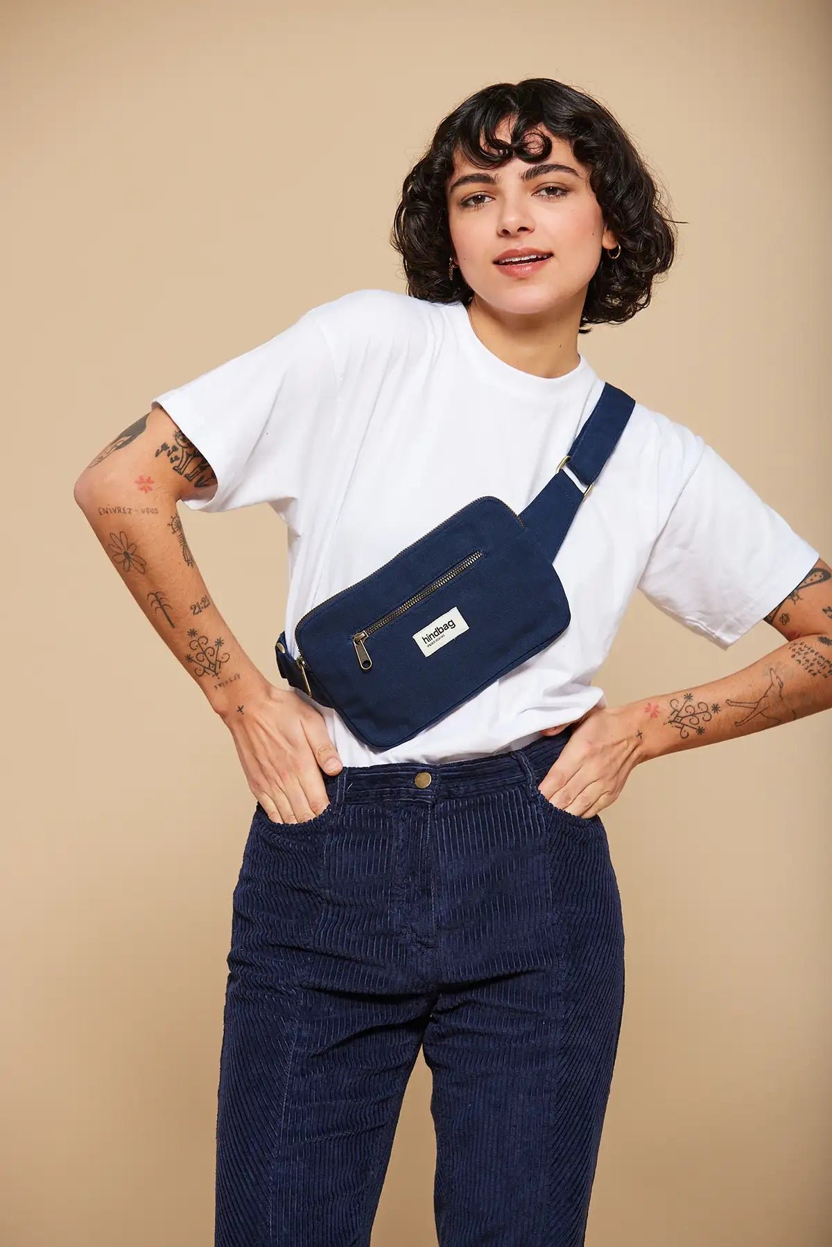 Cotton waist bag HINDBAG Blue