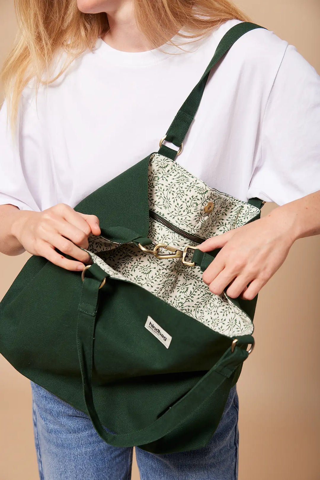 Cotton tote bag HINDBAG Green