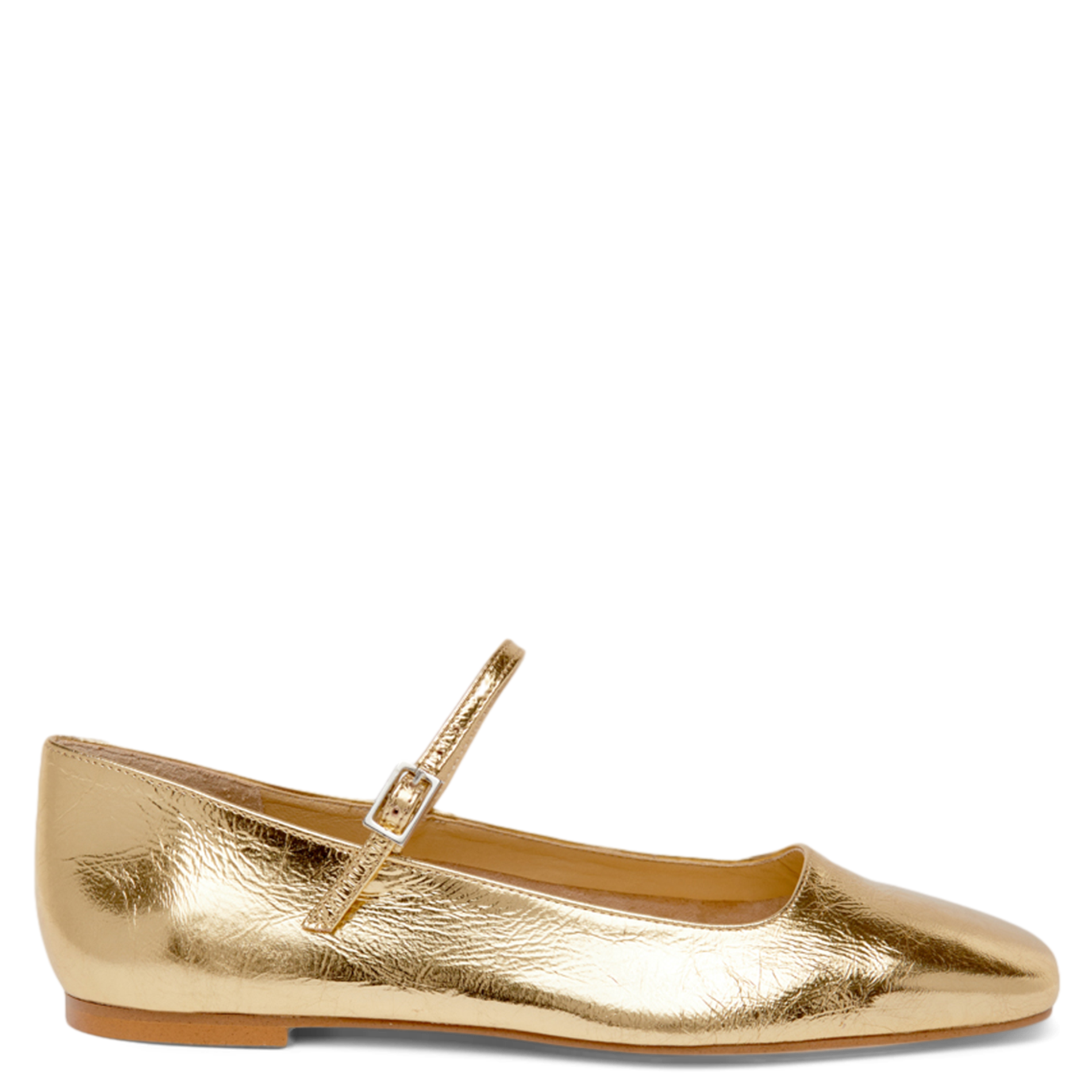 Ballerines en cuir métallisé AUGUSTA Doré