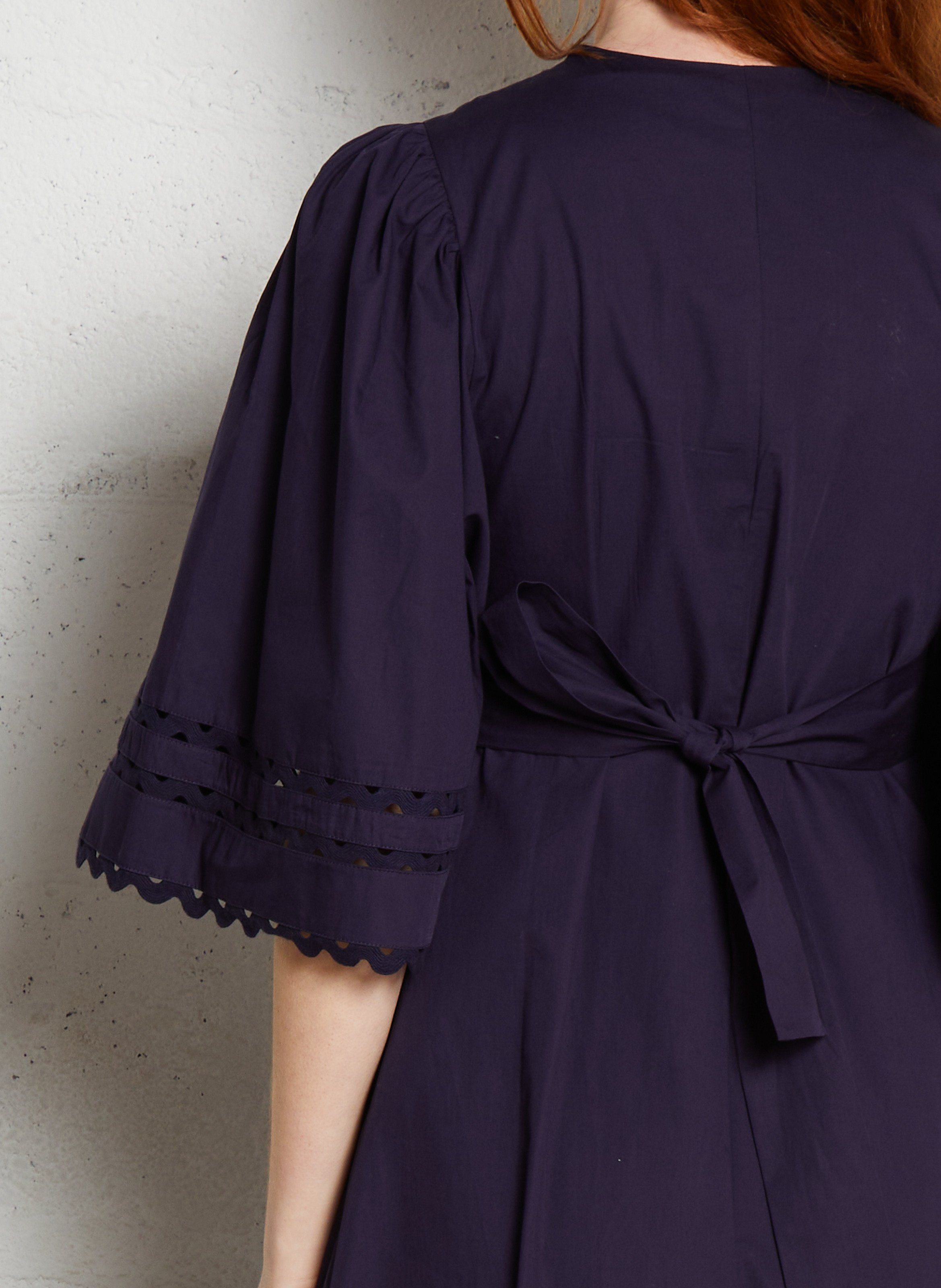 Langes Spitzenkleid aus Baumwolle ANTIK BATIK Blau