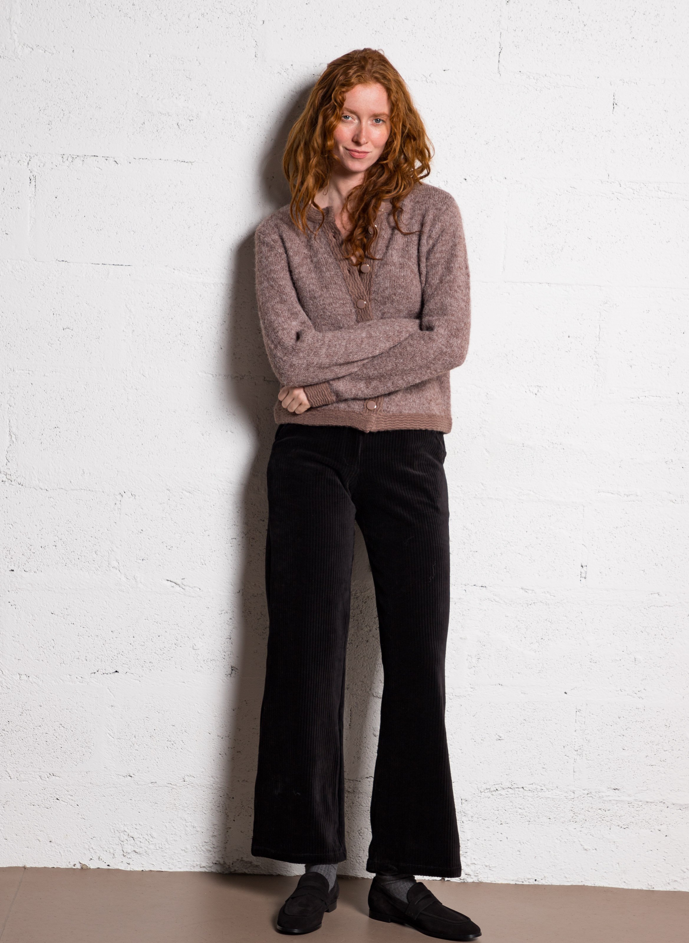 Gilet col rond  VILA Marron