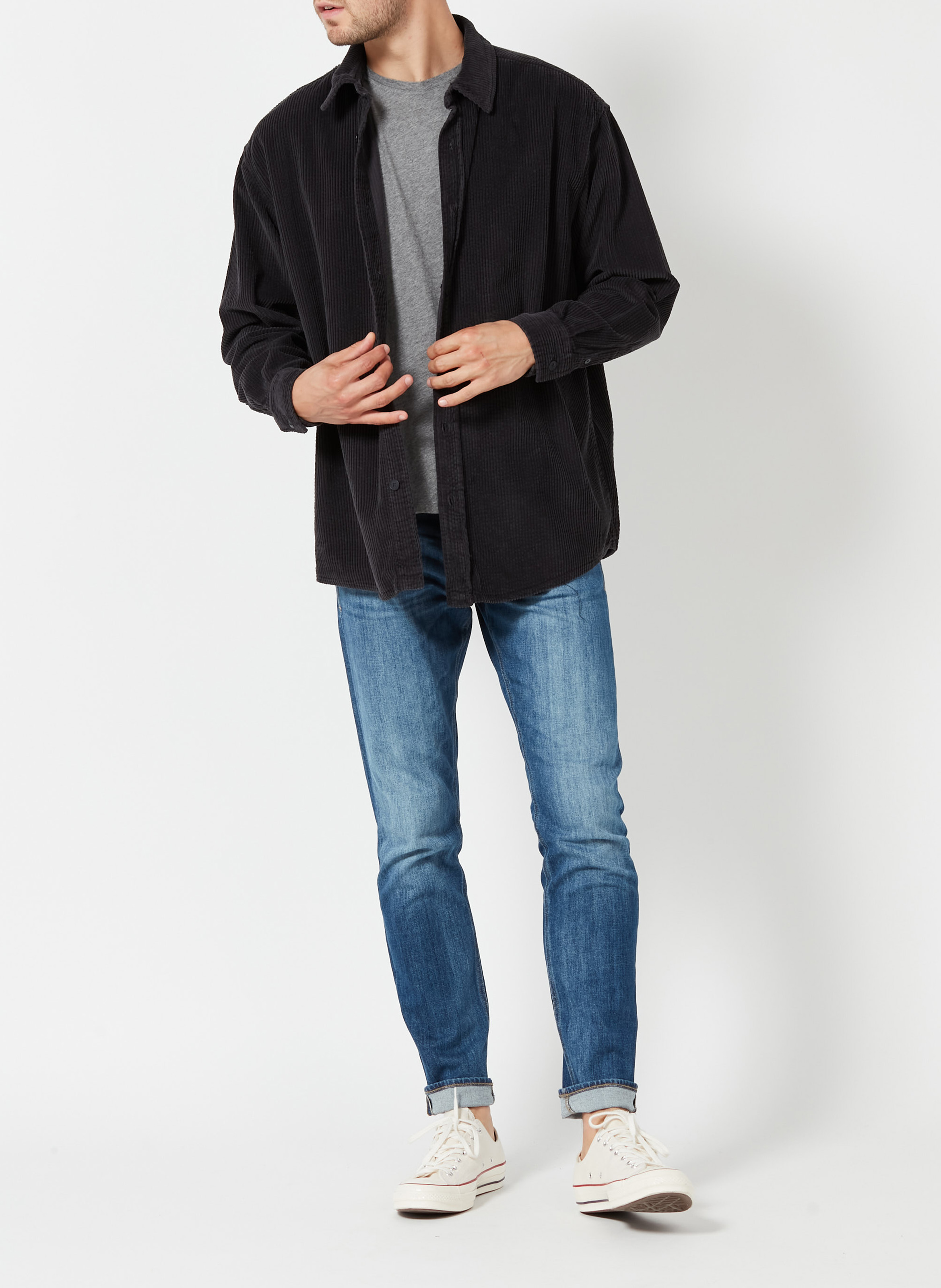 Surchemise à col classique en coton AMERICAN VINTAGE Noir