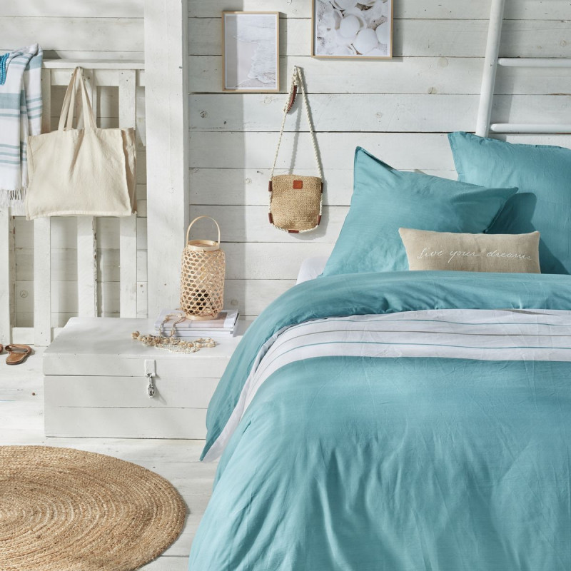 Printed cotton bed set TODAY LINGE DE MAISON Blue