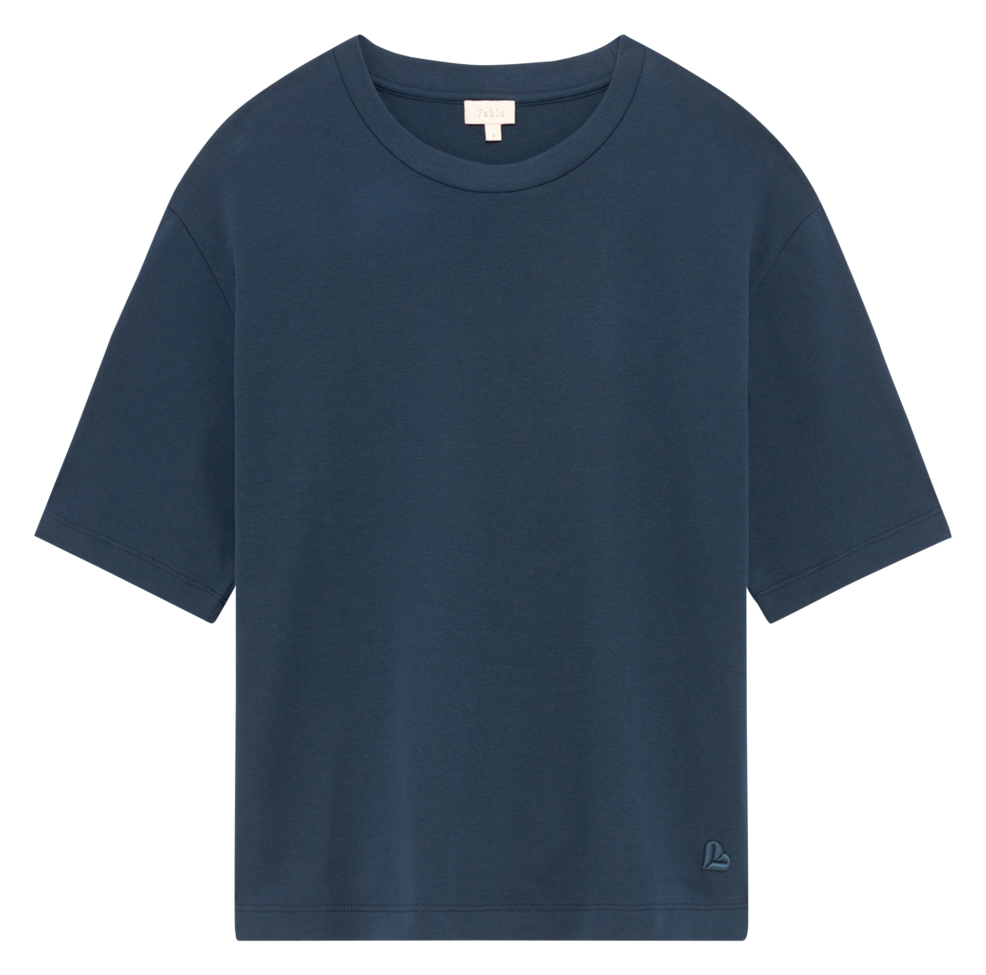 Effen T-shirt PABLO Blauw