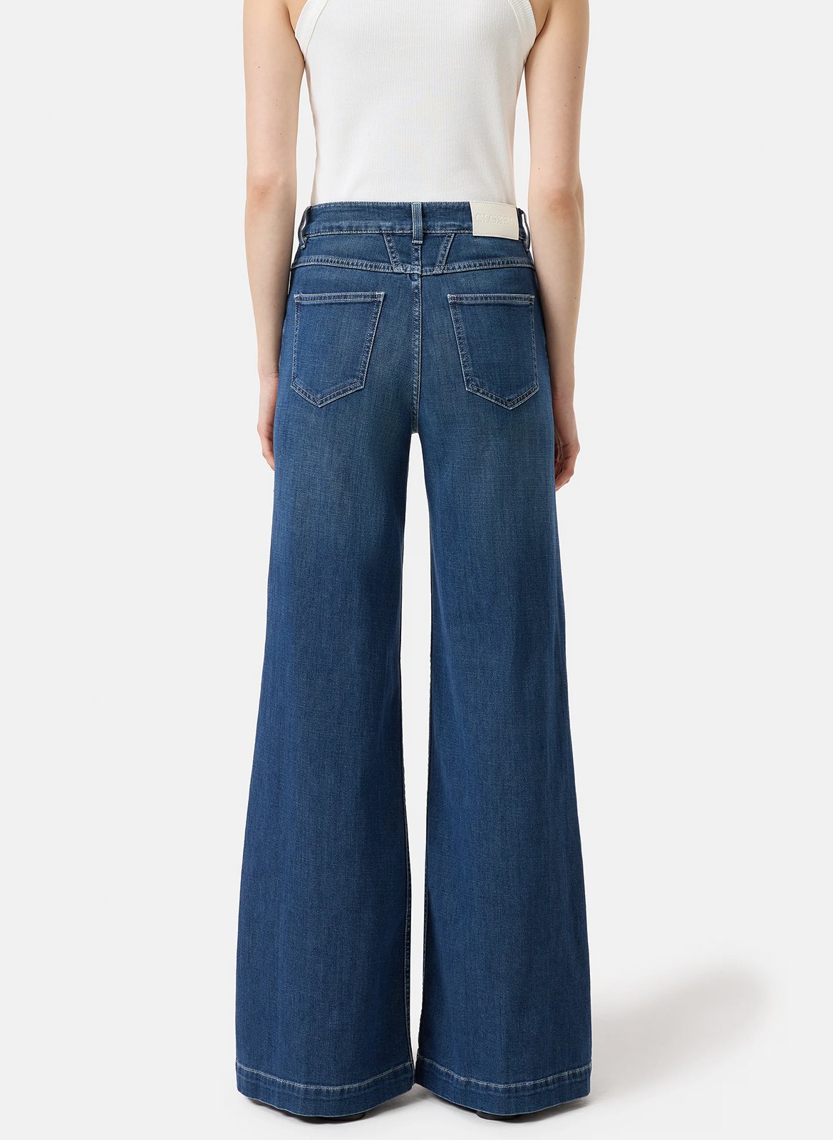 Cotton-blend wide-leg jeans CLOSED Blue