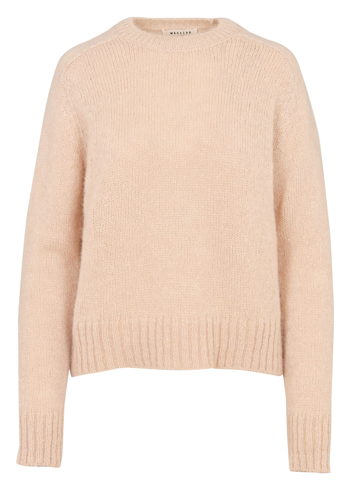 Pull droit col rond en mohair et soie MASSCOB Rose