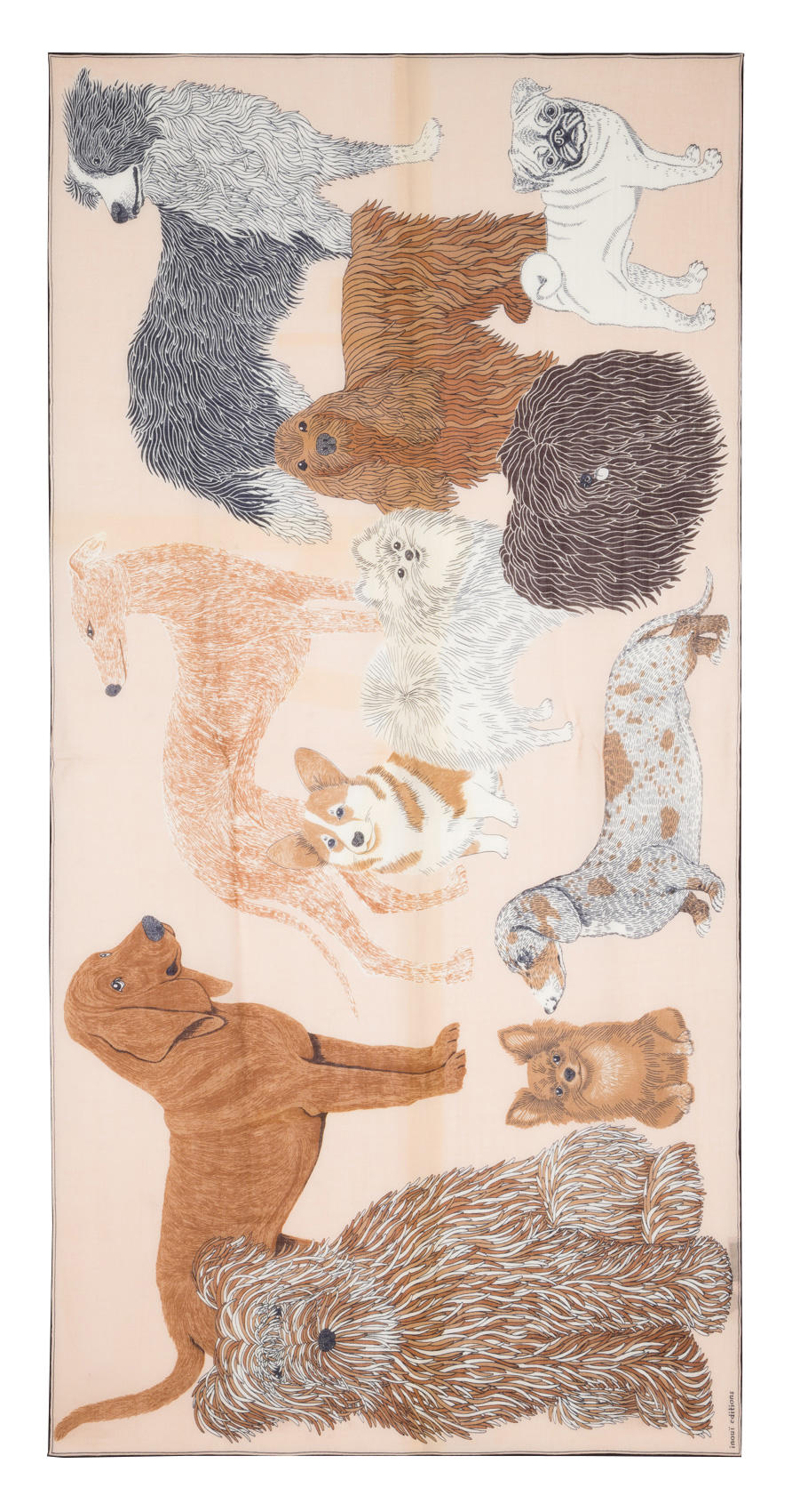 Schultertuch aus Wolle mit Print INOUI EDITIONS Beige