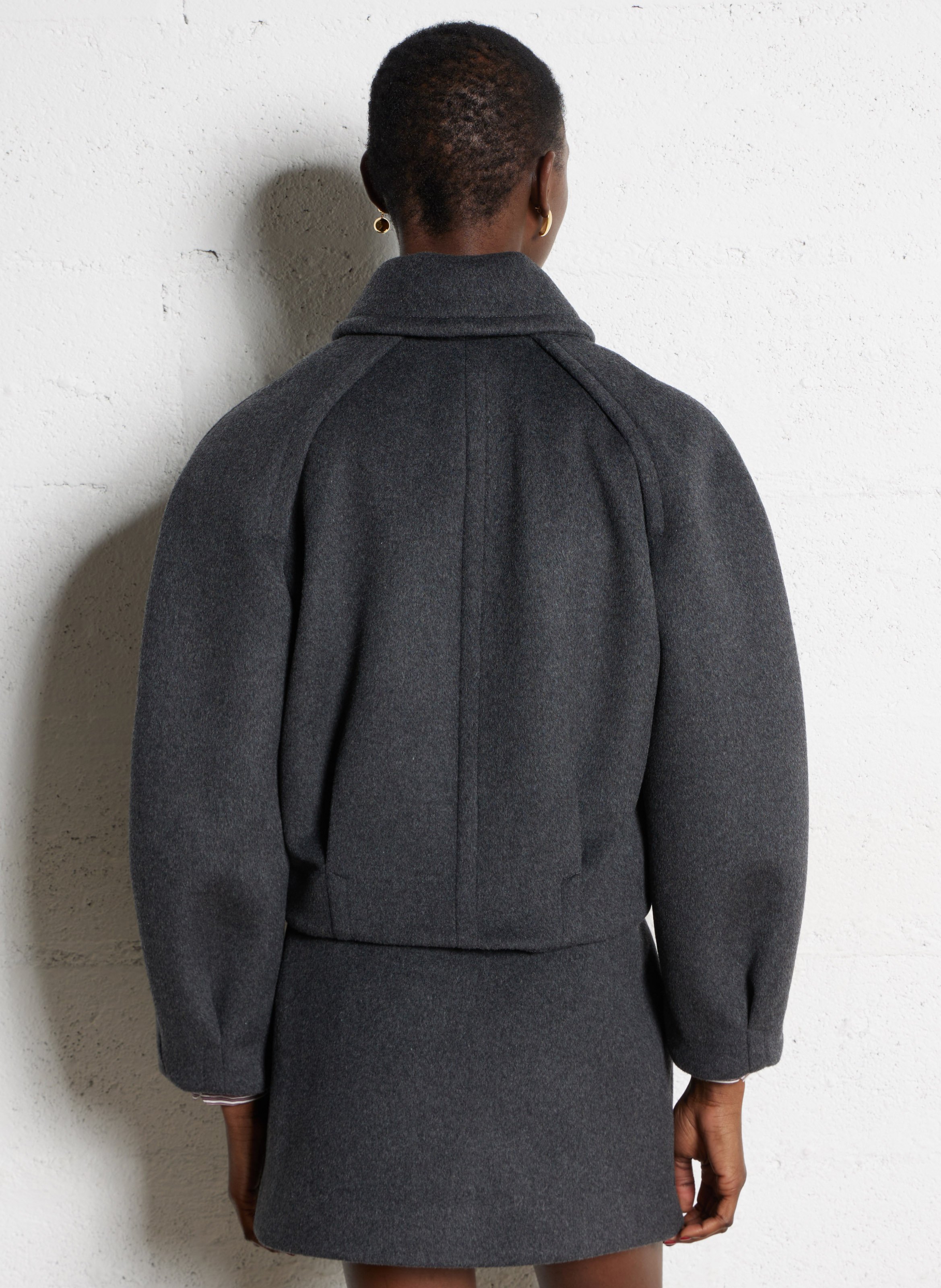 Veste droite en laine mélangée MARGAUX LONNBERG Argent