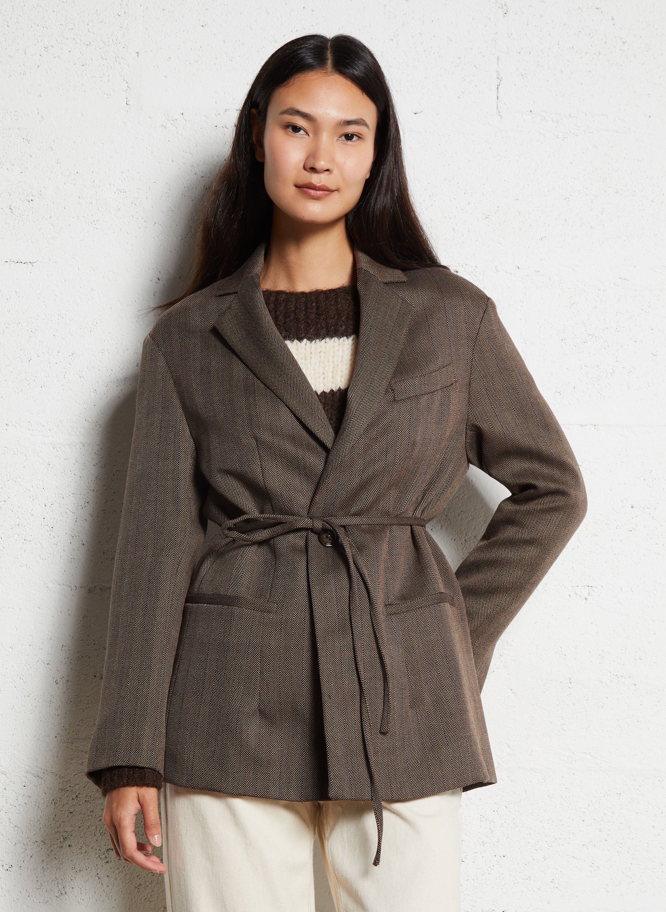 Veste de tailleur en laine  MOMONI Marron