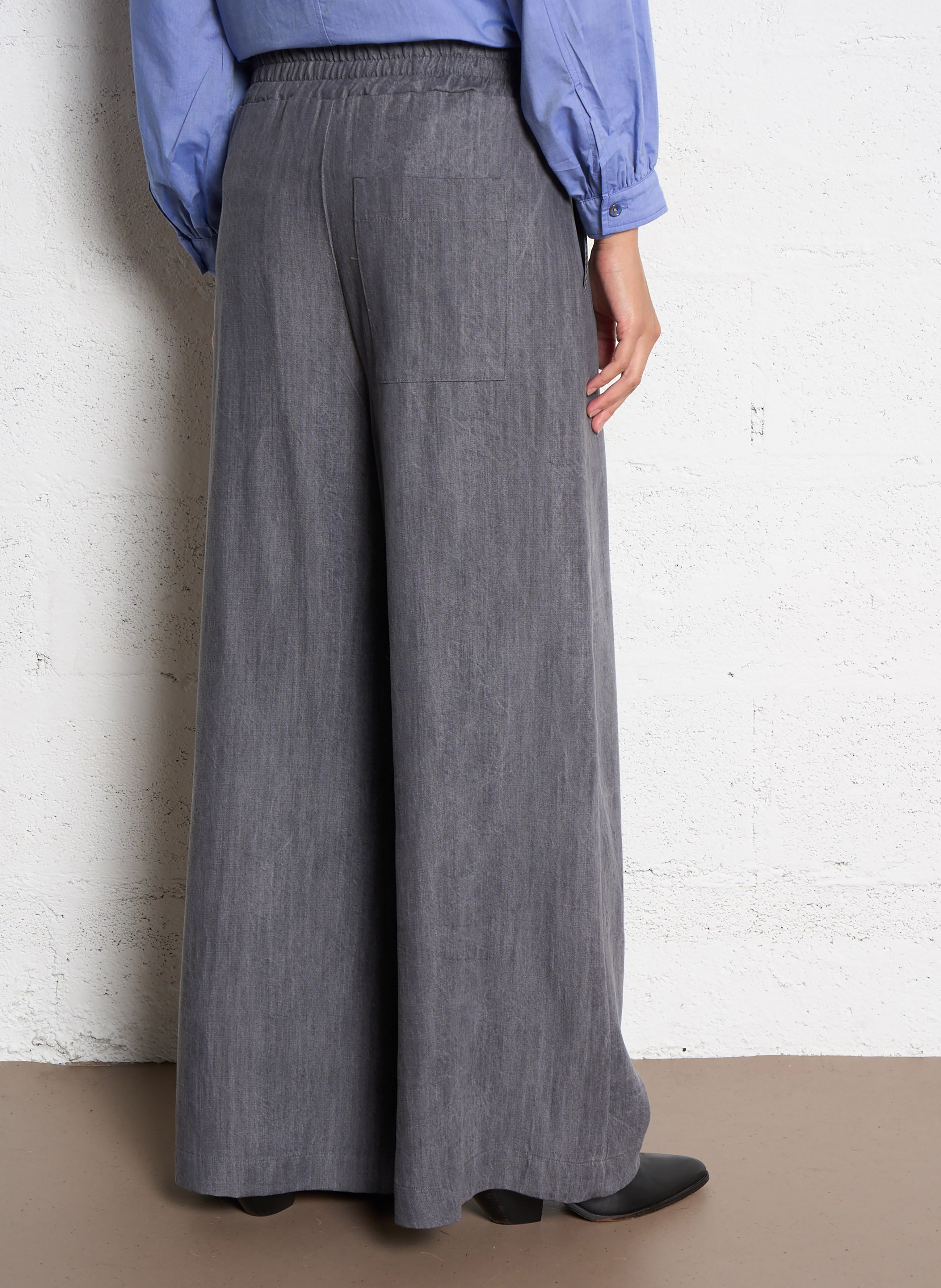 Pantalon large taille haute TINSELS Argent