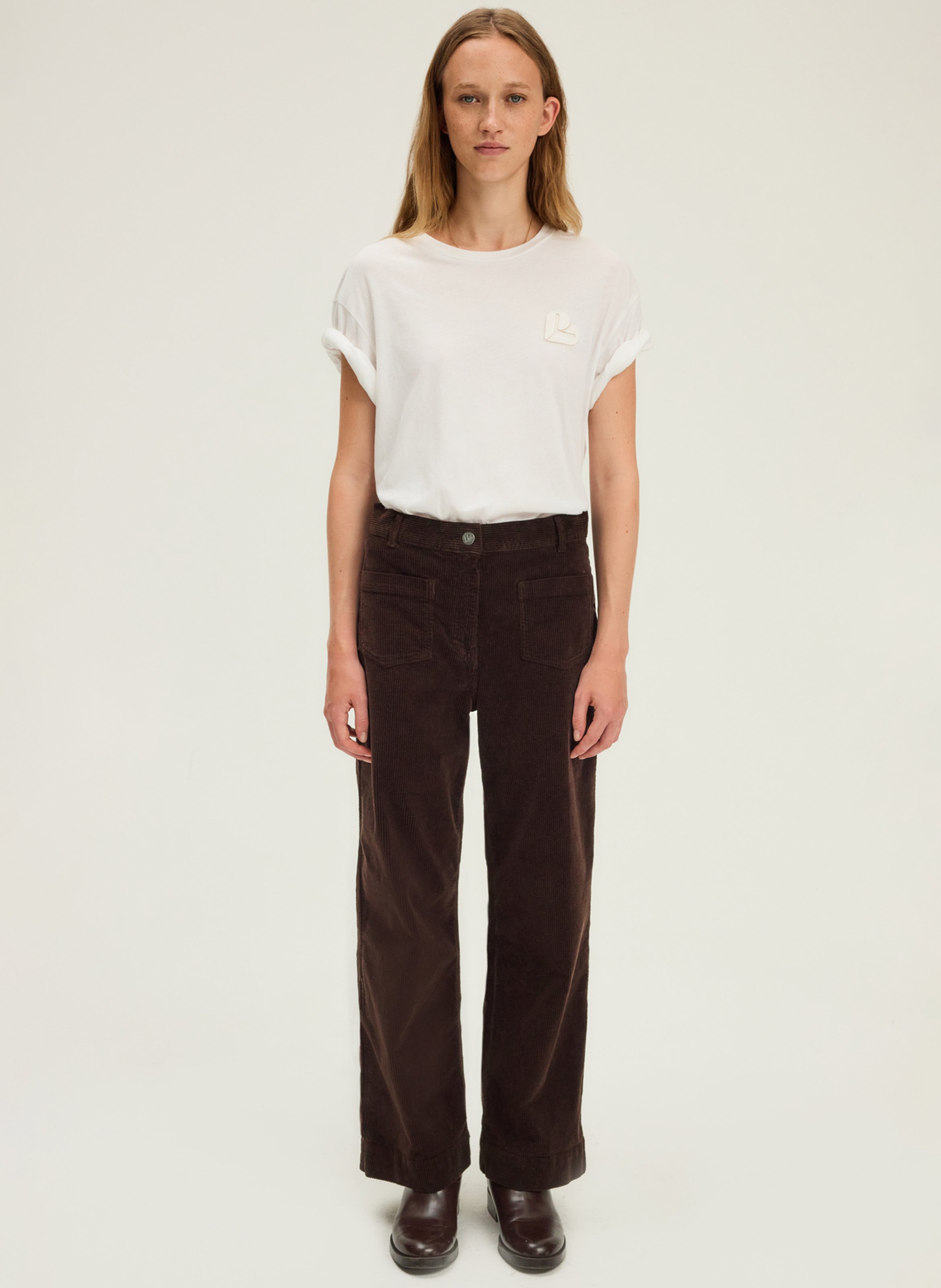 Cotton-blend chinos PABLO Brown