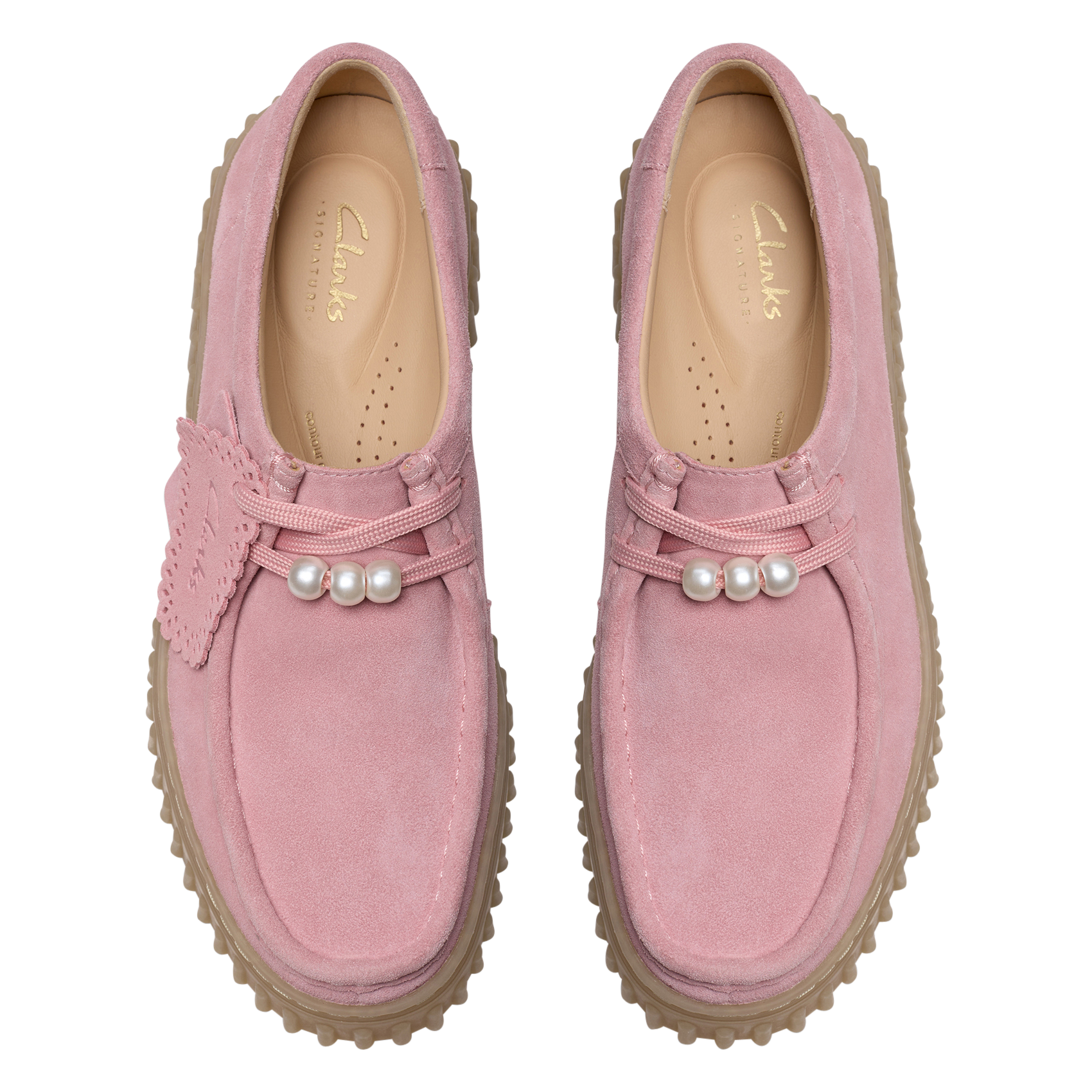 Effen suède derby's CLARKS Roze