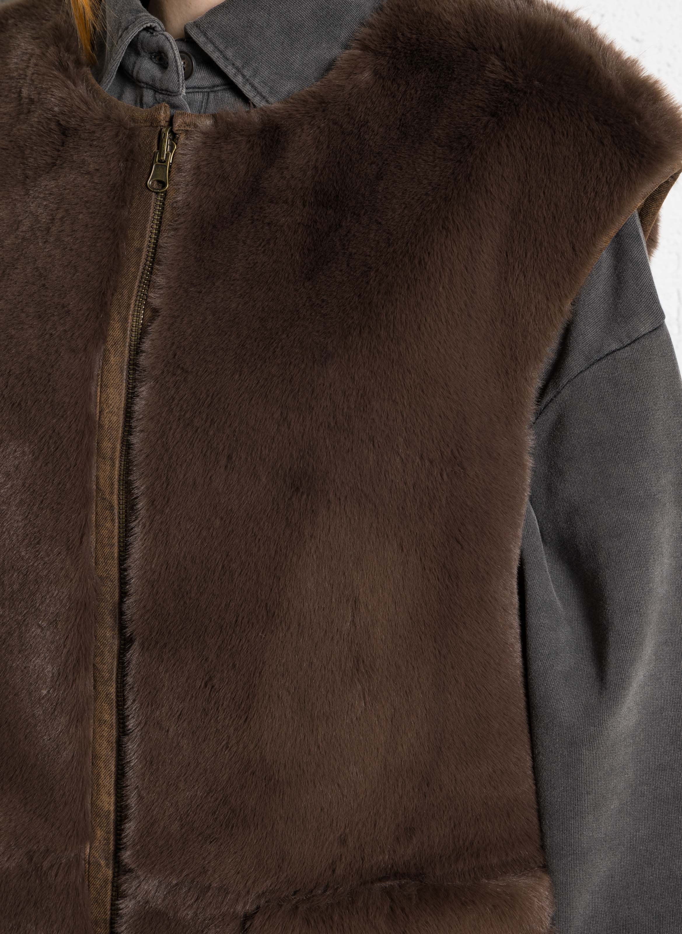 Sleeveless reversible jacket HOD PARIS Brown